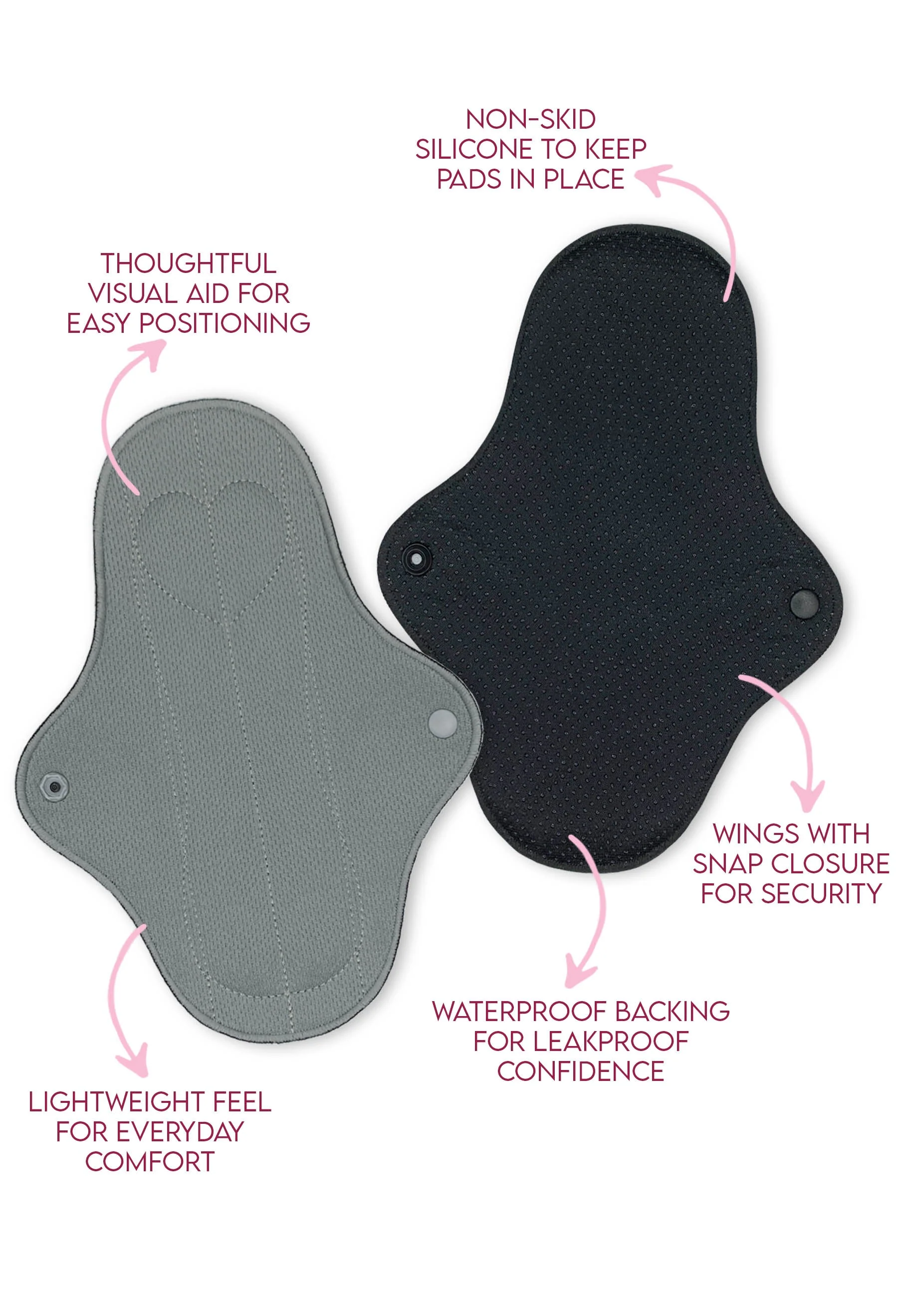 Ultra Thin Small Reusable Panty Liner With Wings - 10 Pack - Image 2