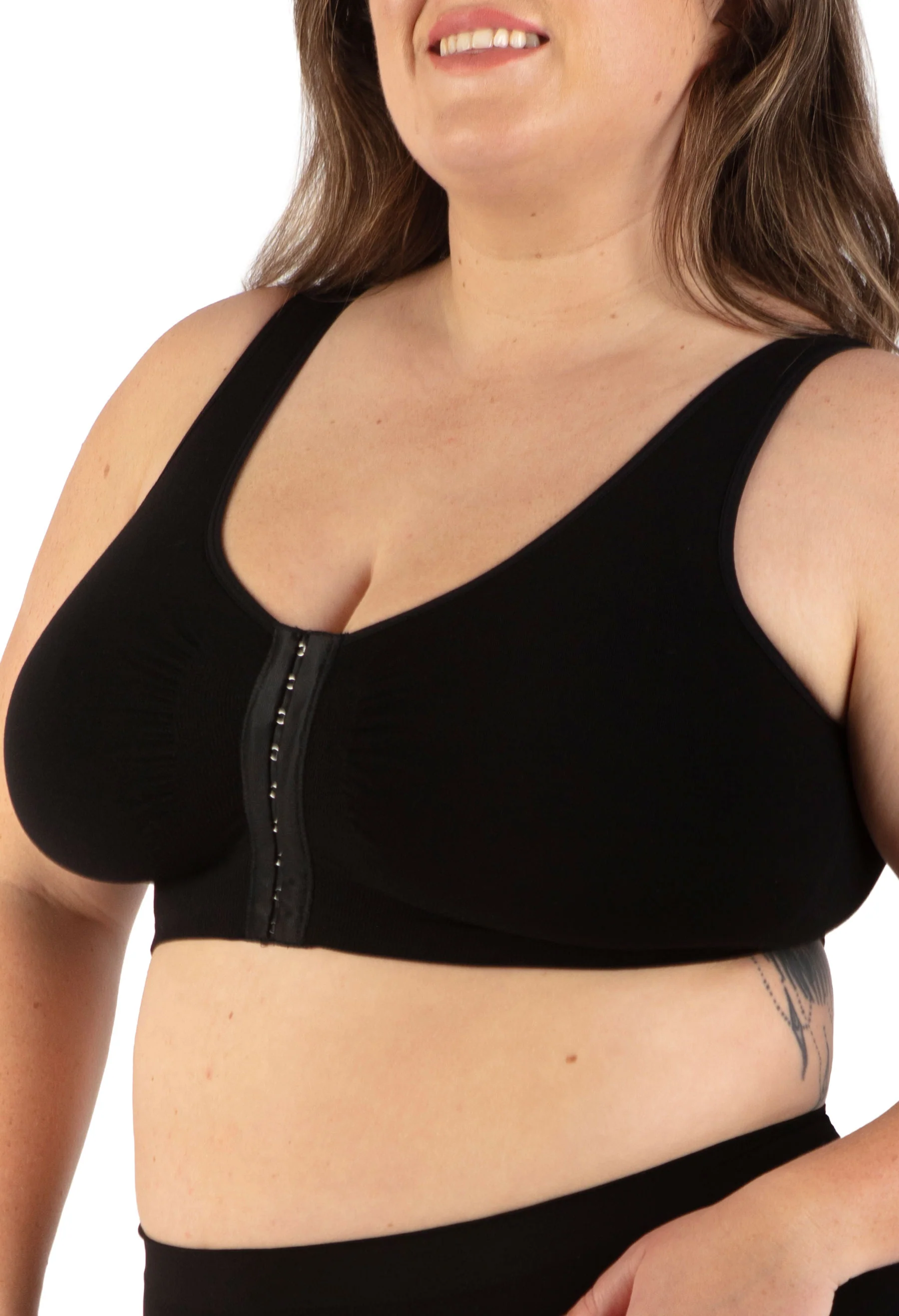 Full Bust Bamboo Padded Front Closure Wire Free Bra - Image 13