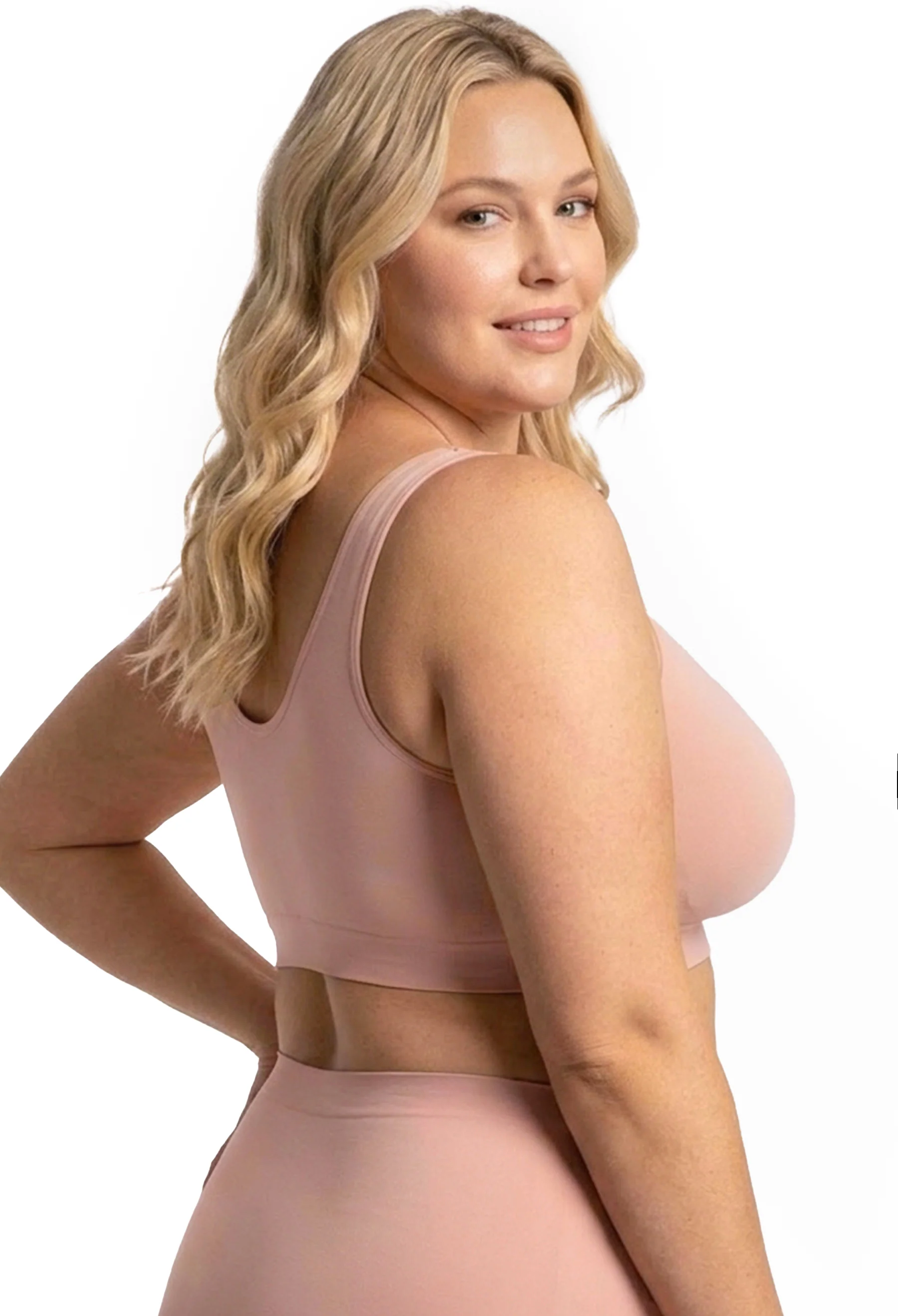 Full Bust Bamboo Padded Front Closure Wire Free Bra - Image 3