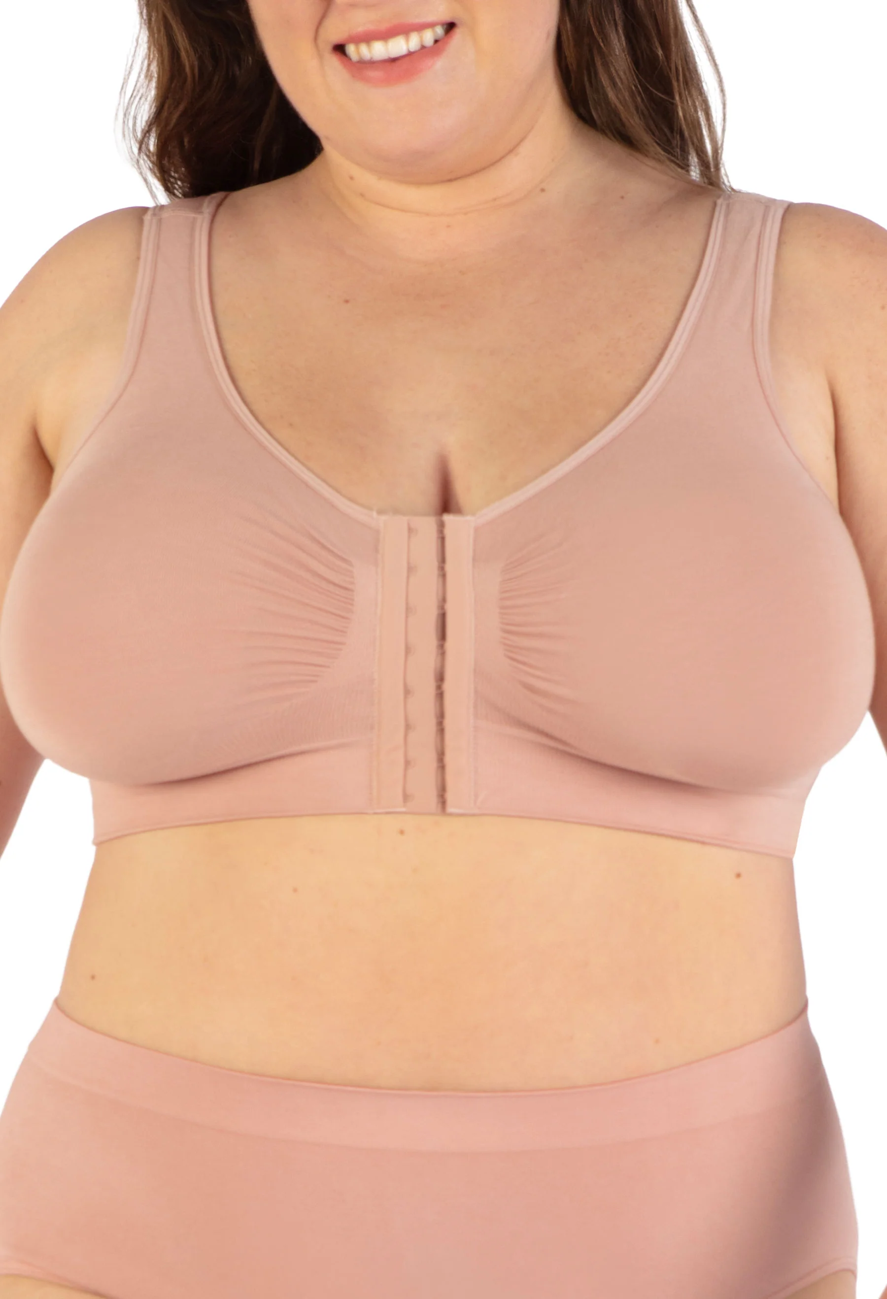 Full Bust Bamboo Padded Front Closure Wire Free Bra - Image 5