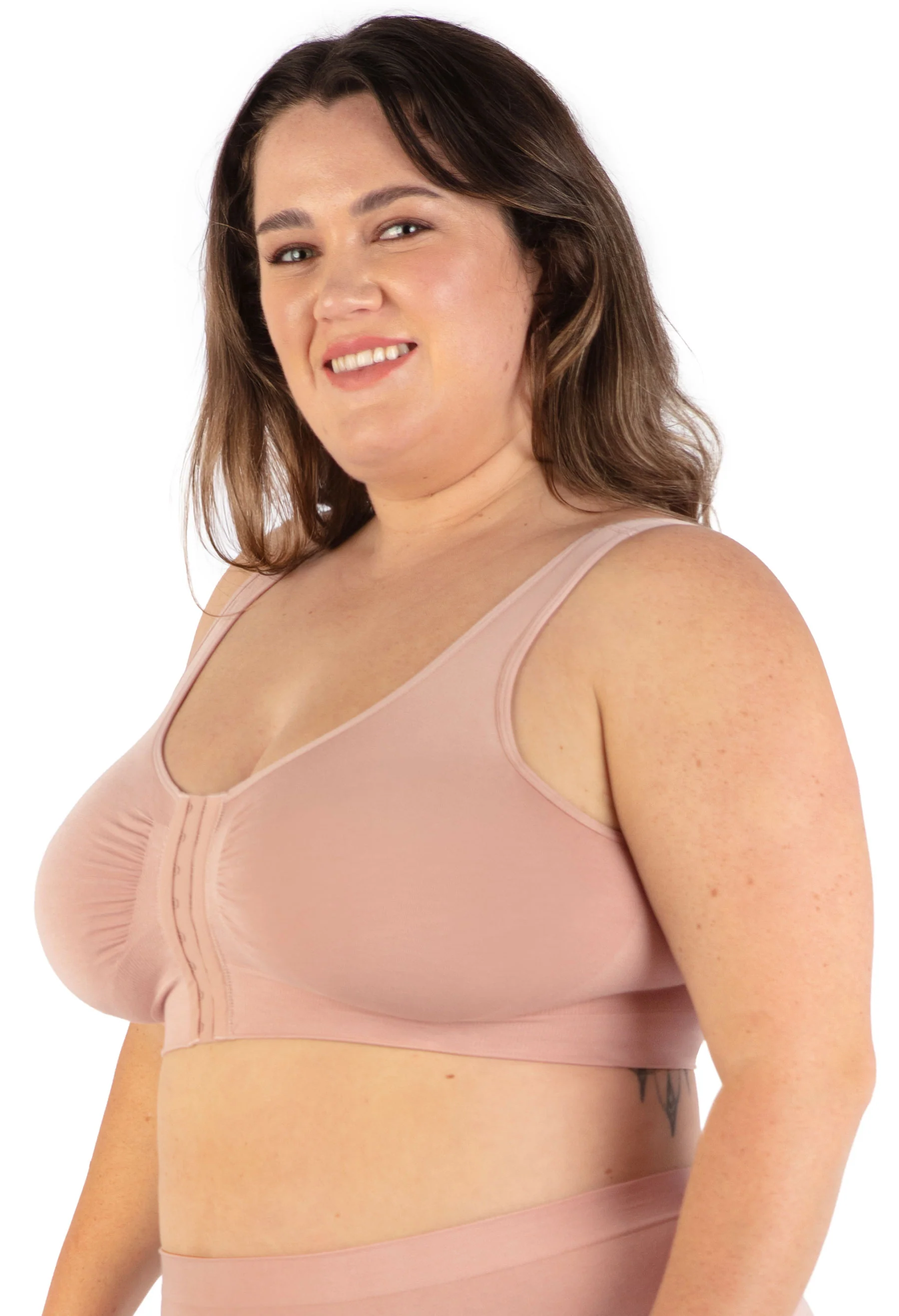 Full Bust Bamboo Padded Front Closure Wire Free Bra - Image 6