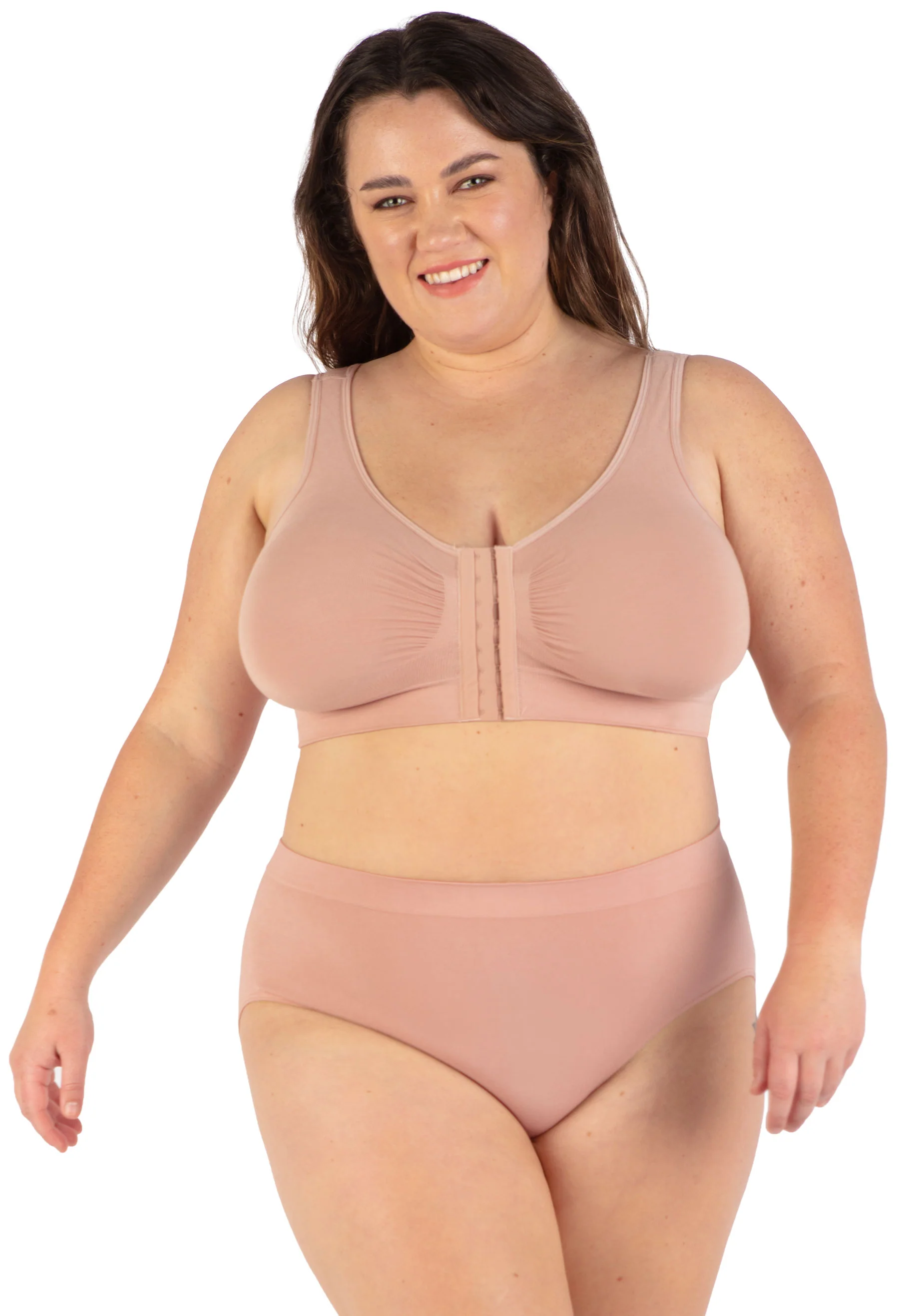 Full Bust Bamboo Padded Front Closure Wire Free Bra - Image 8