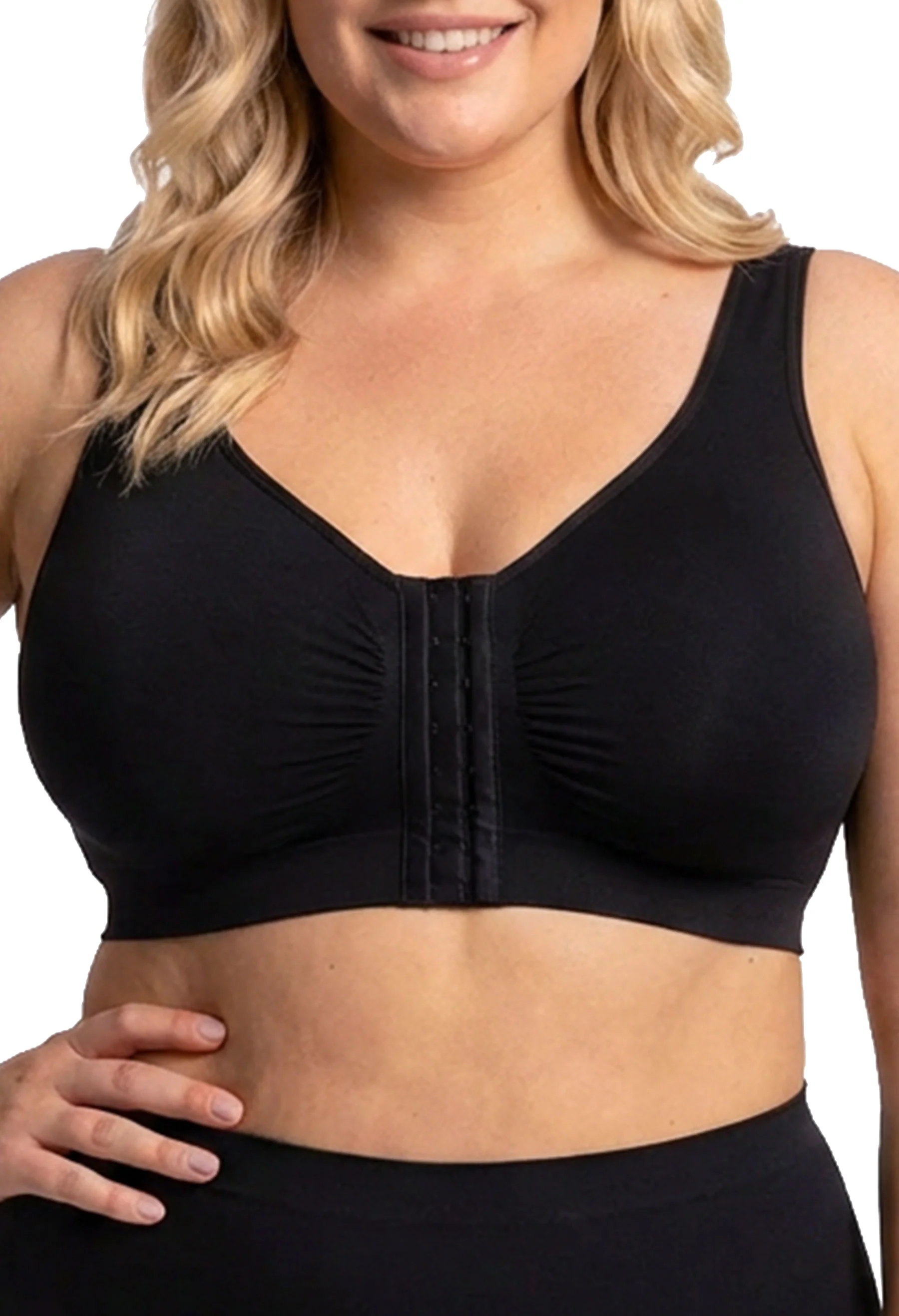 Full Bust Bamboo Padded Front Closure Wire Free Bra - Image 9