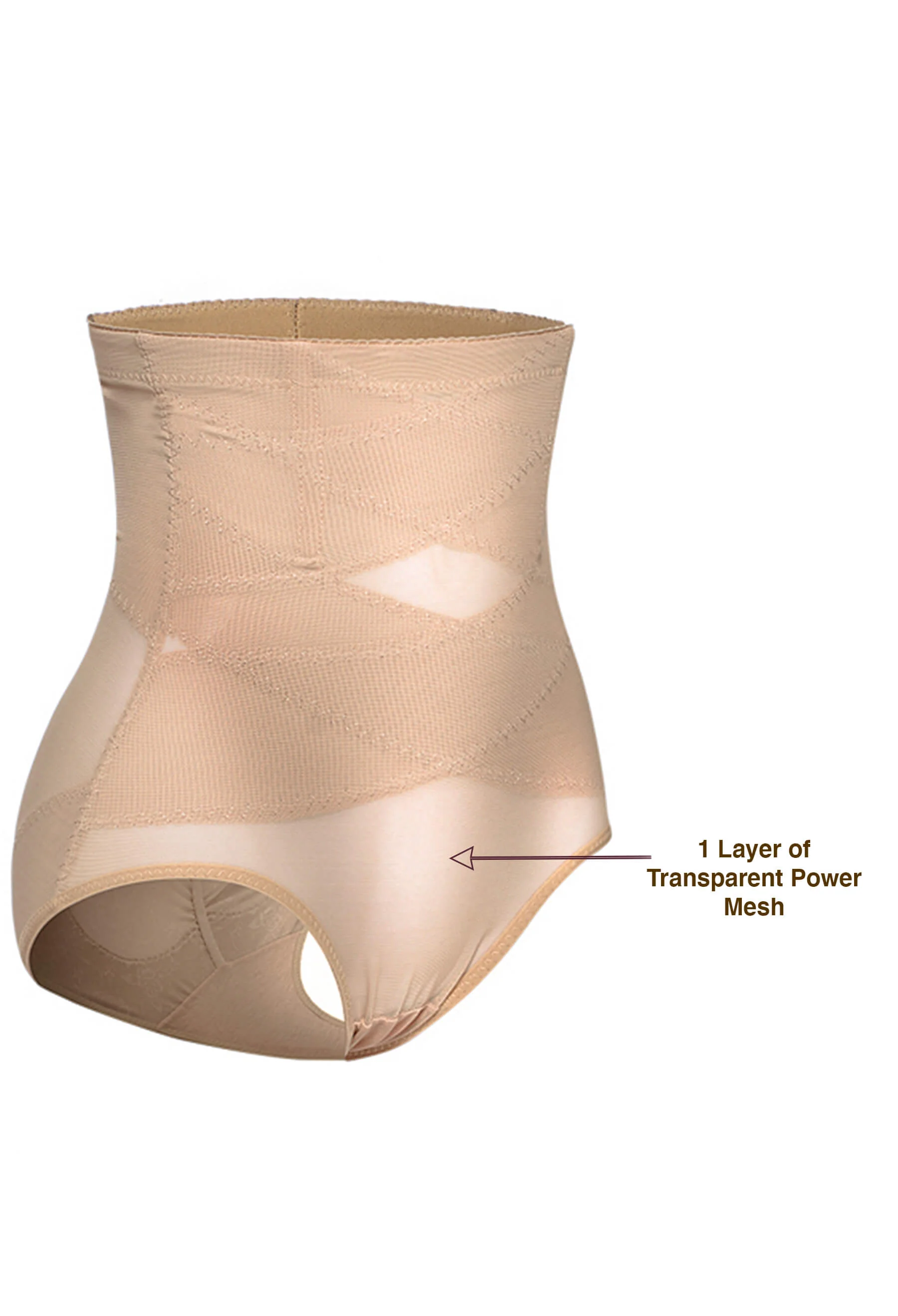 High Waist Power Mesh Tummy Control Brief - 2 Pack - Image 10