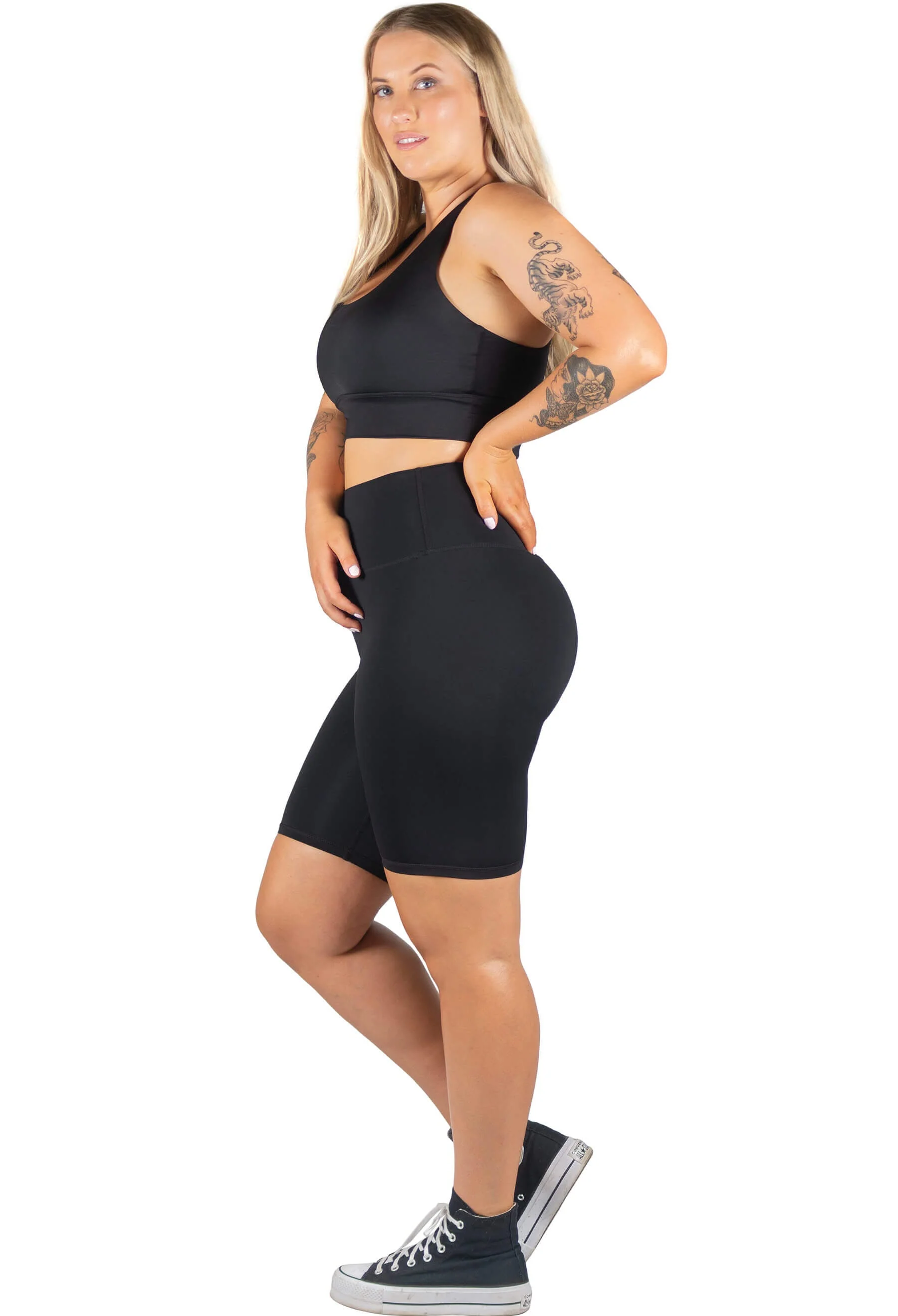 High Waisted Long Biker Shorts (Lint & Pet Hair Resistant) - Image 4