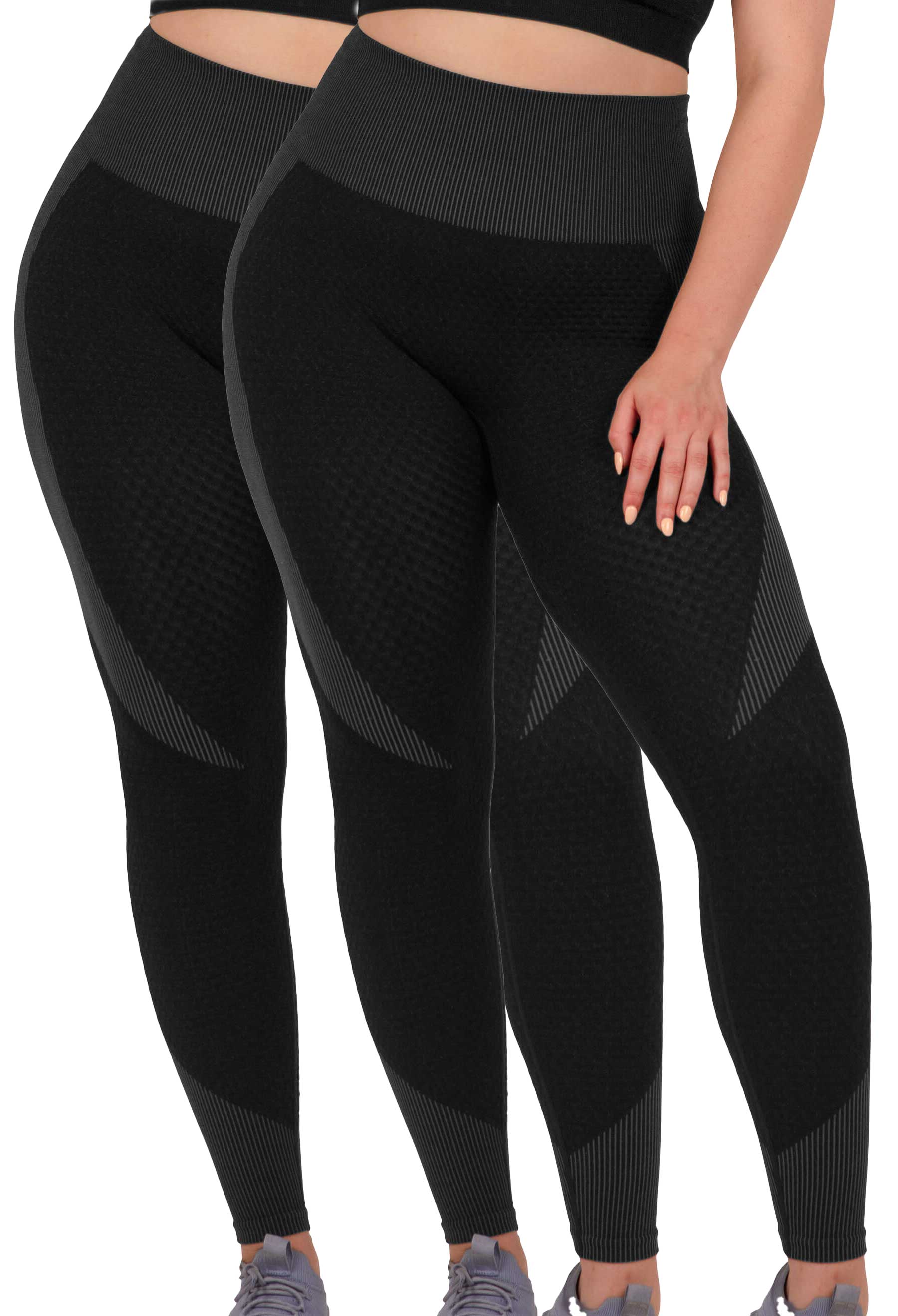 Honeycomb Contour Seamless Leggings - 2 Pack - Image 18