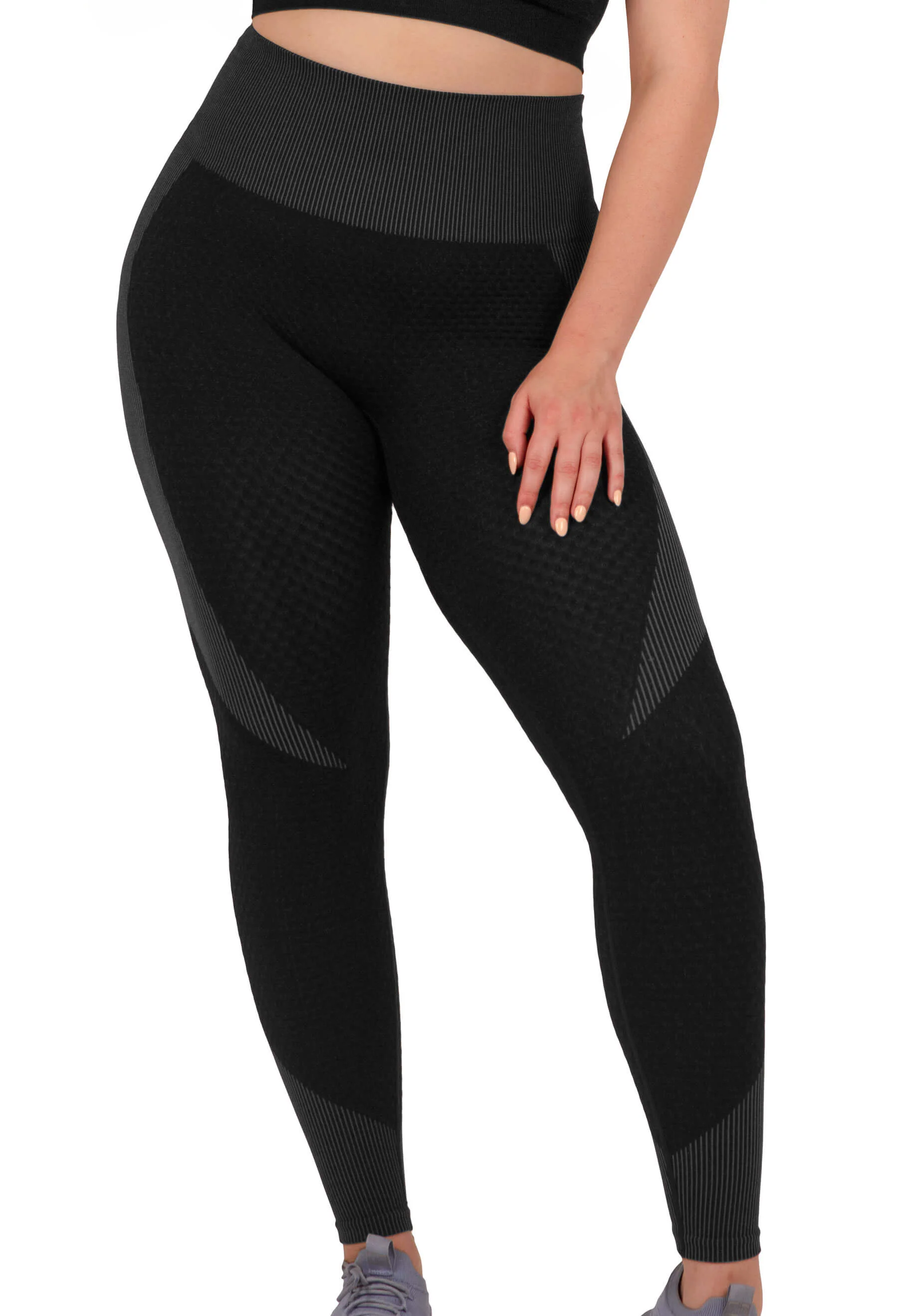 Honeycomb Contour Seamless Leggings - 2 Pack - Image 2
