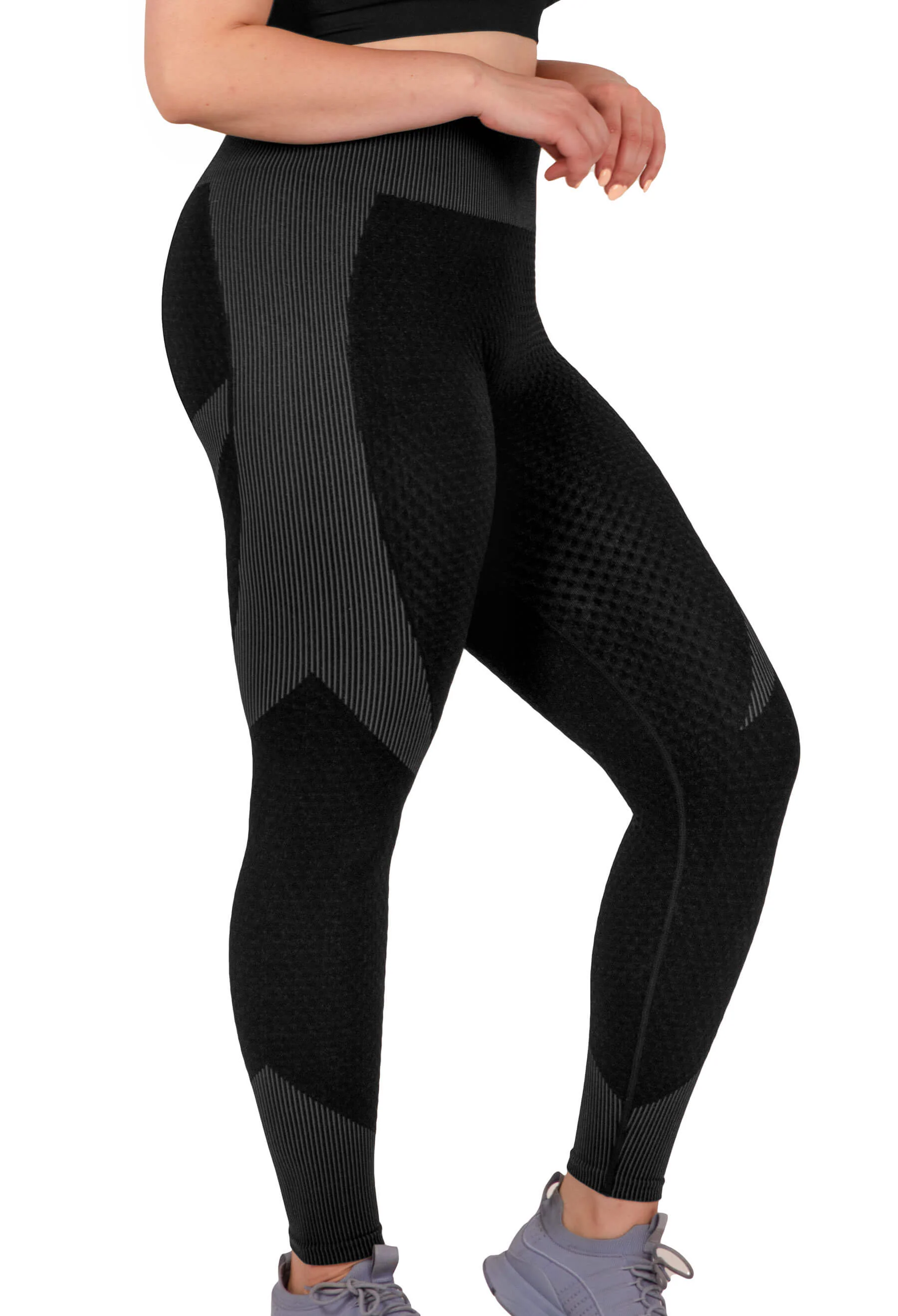 Honeycomb Contour Seamless Leggings - 2 Pack - Image 3