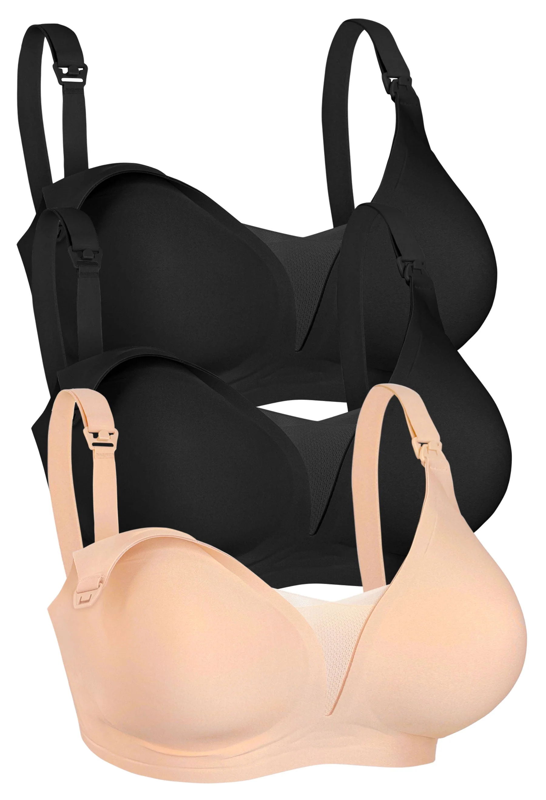 Invisible Mesh Maternity & Nursing Padded Bra - 3 Pack - Image 11
