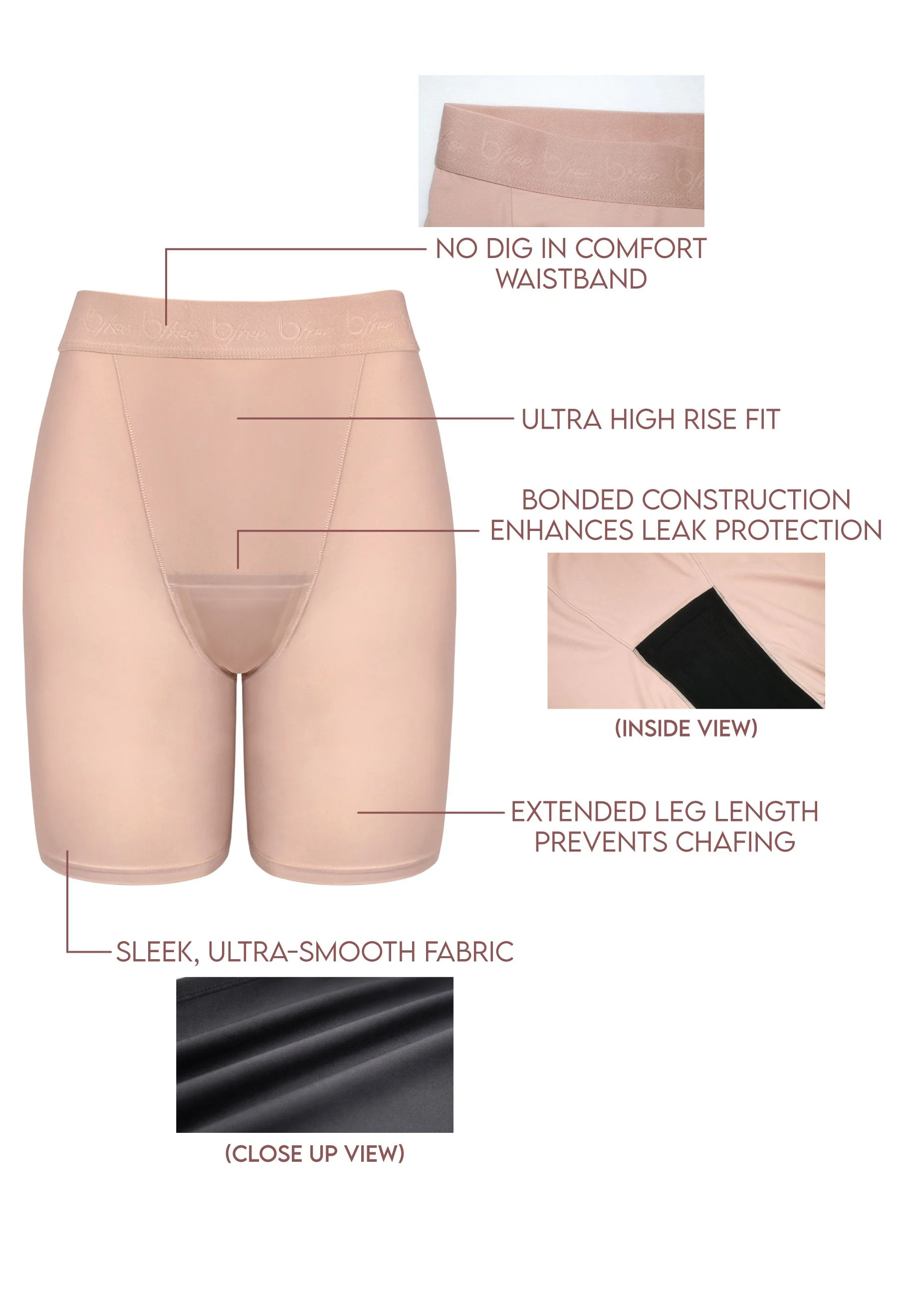 Invisible Period Ultra High Waist Long Shorts - Image 4