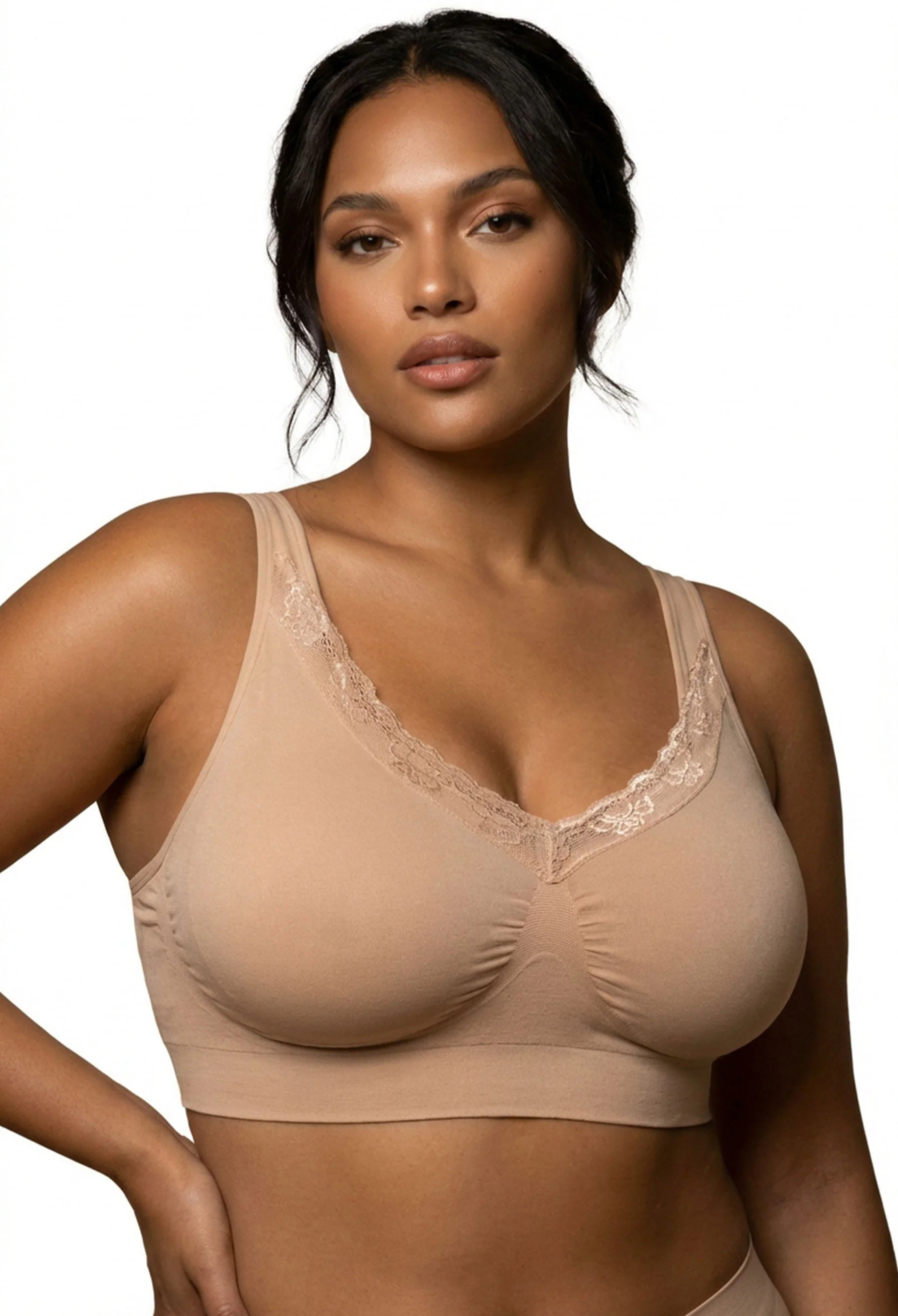Lace Minimiser Wire Free Bra | Fancy 3-Pack - Image 15