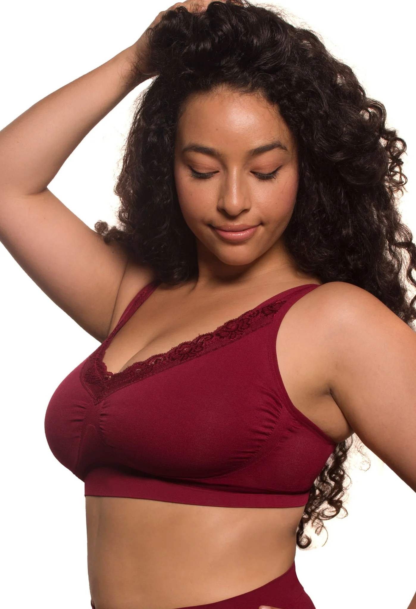 Lace Minimiser Wire Free Bra | Fancy 3-Pack - Image 3