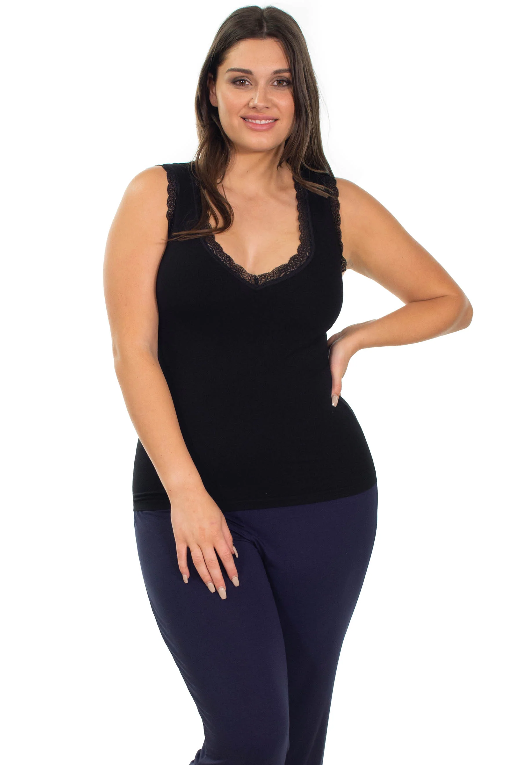 Luxury Cotton Rich Lace Tank Top - Image 5