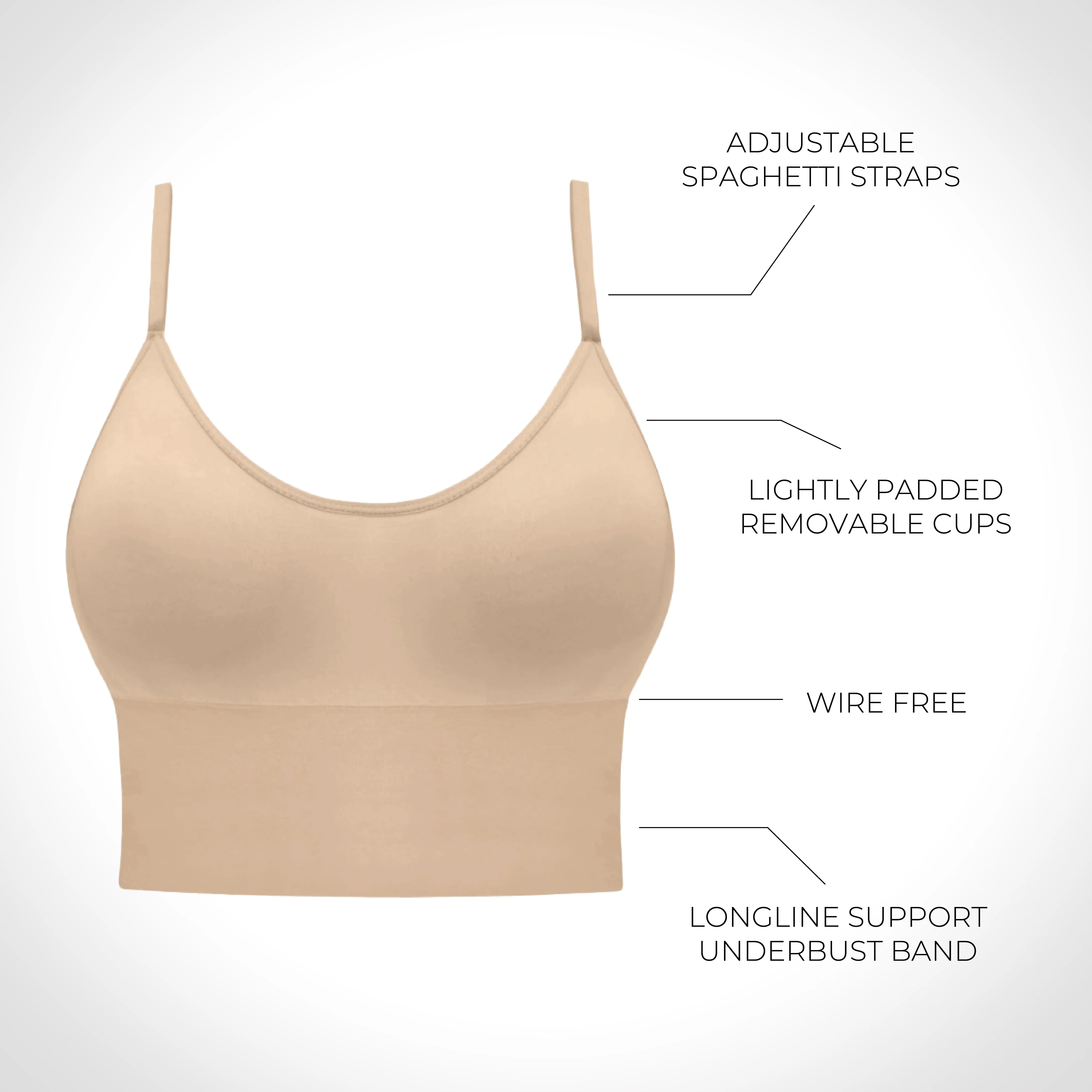 Long Line Spaghetti Strap Bralette - Image 5