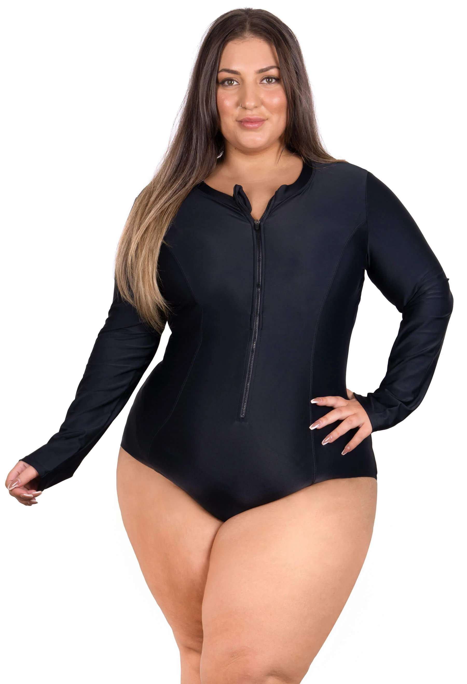 Long Sleeve One-Piece Swimsuit - Image 11
