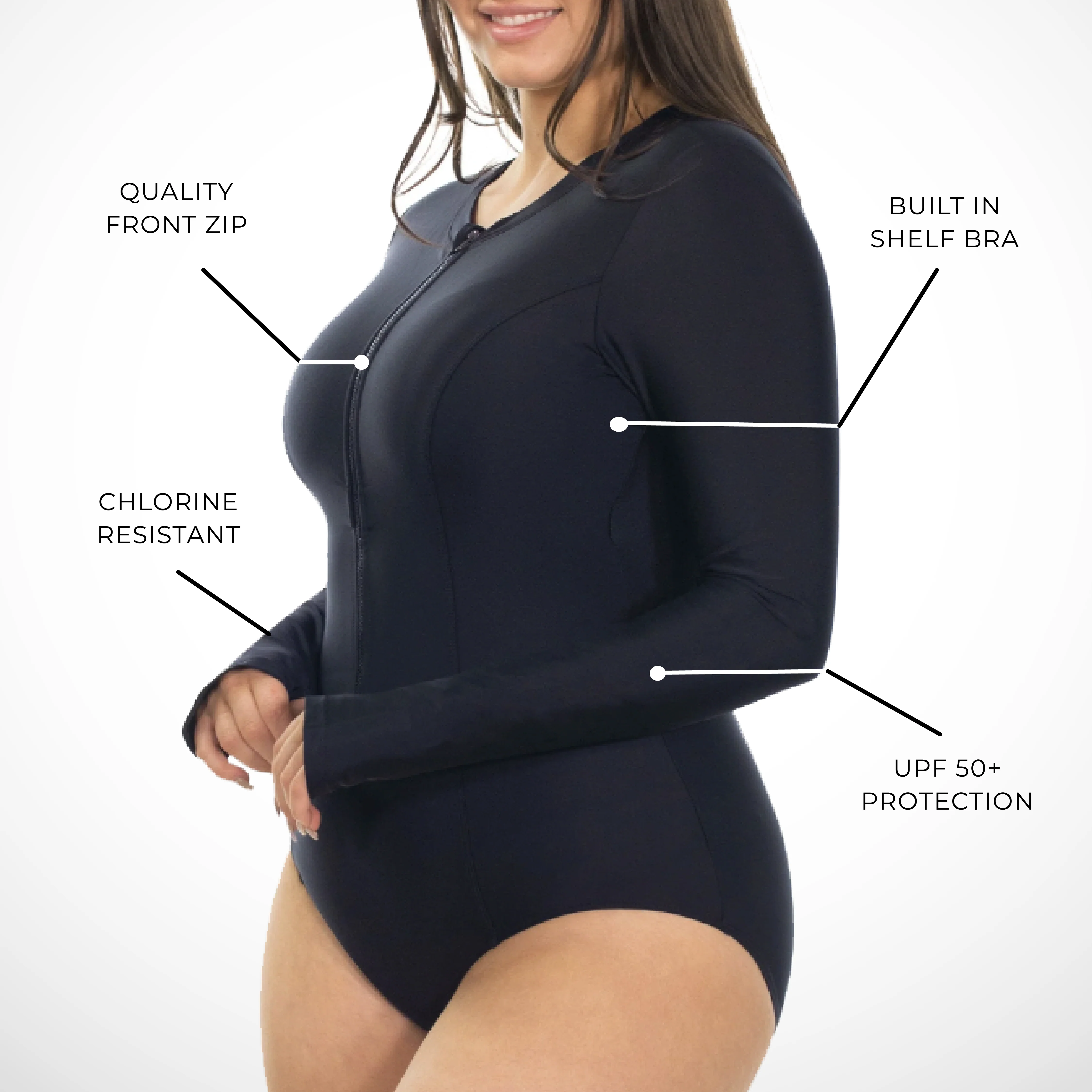 Long Sleeve One-Piece Swimsuit - Image 6