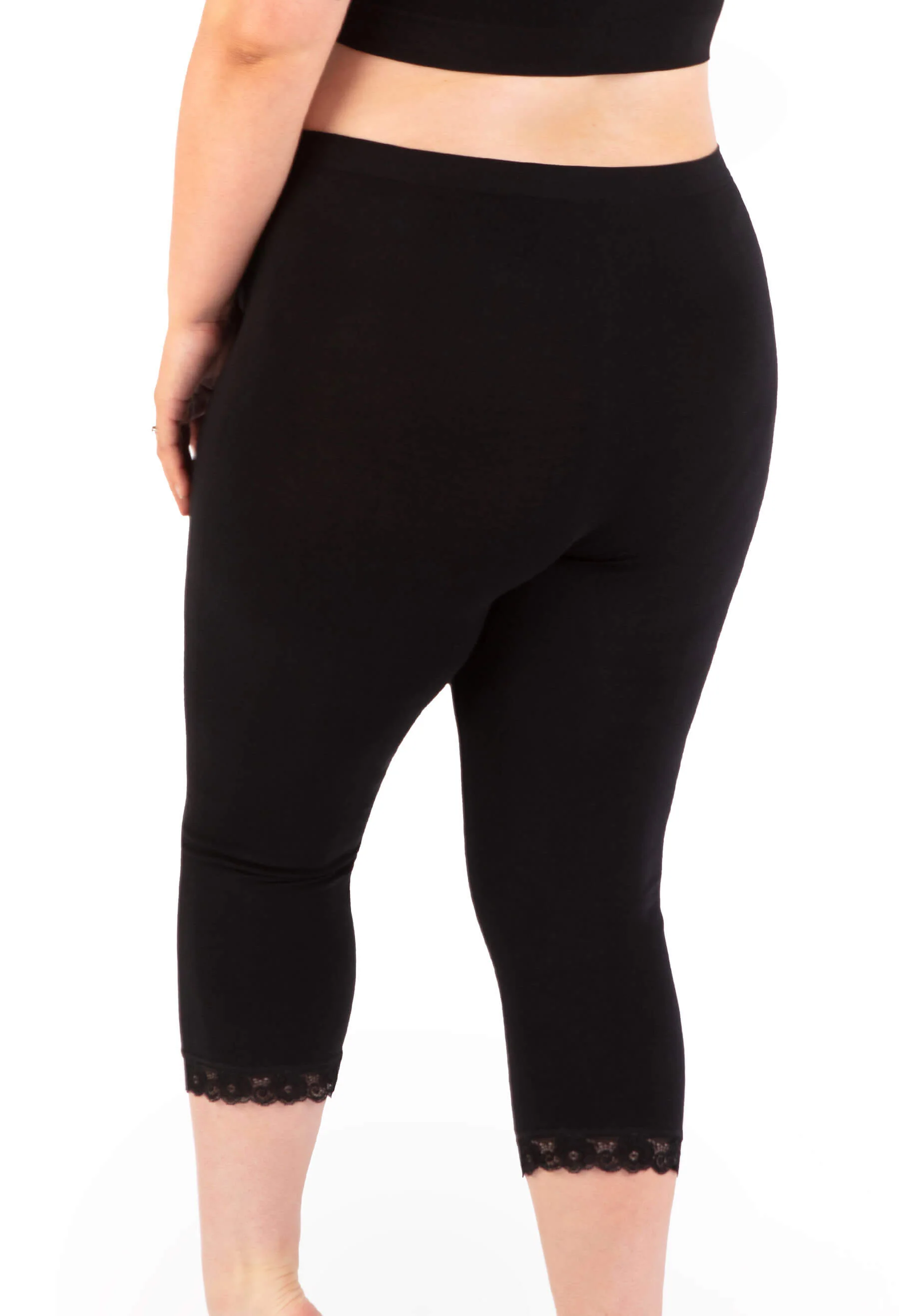 Maternity Anti Chafing High Rise 3/4 Cotton Rich Leggings - 3 Pack - Image 12