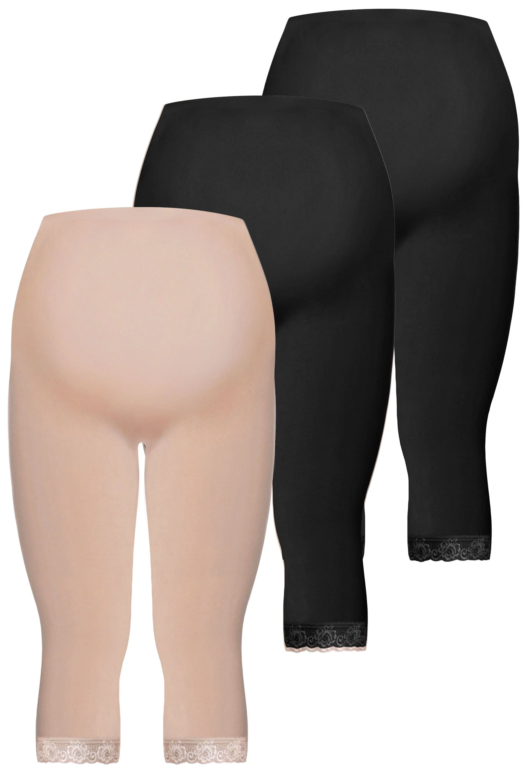 Maternity Anti Chafing High Rise 3/4 Cotton Rich Leggings - 3 Pack - Image 13