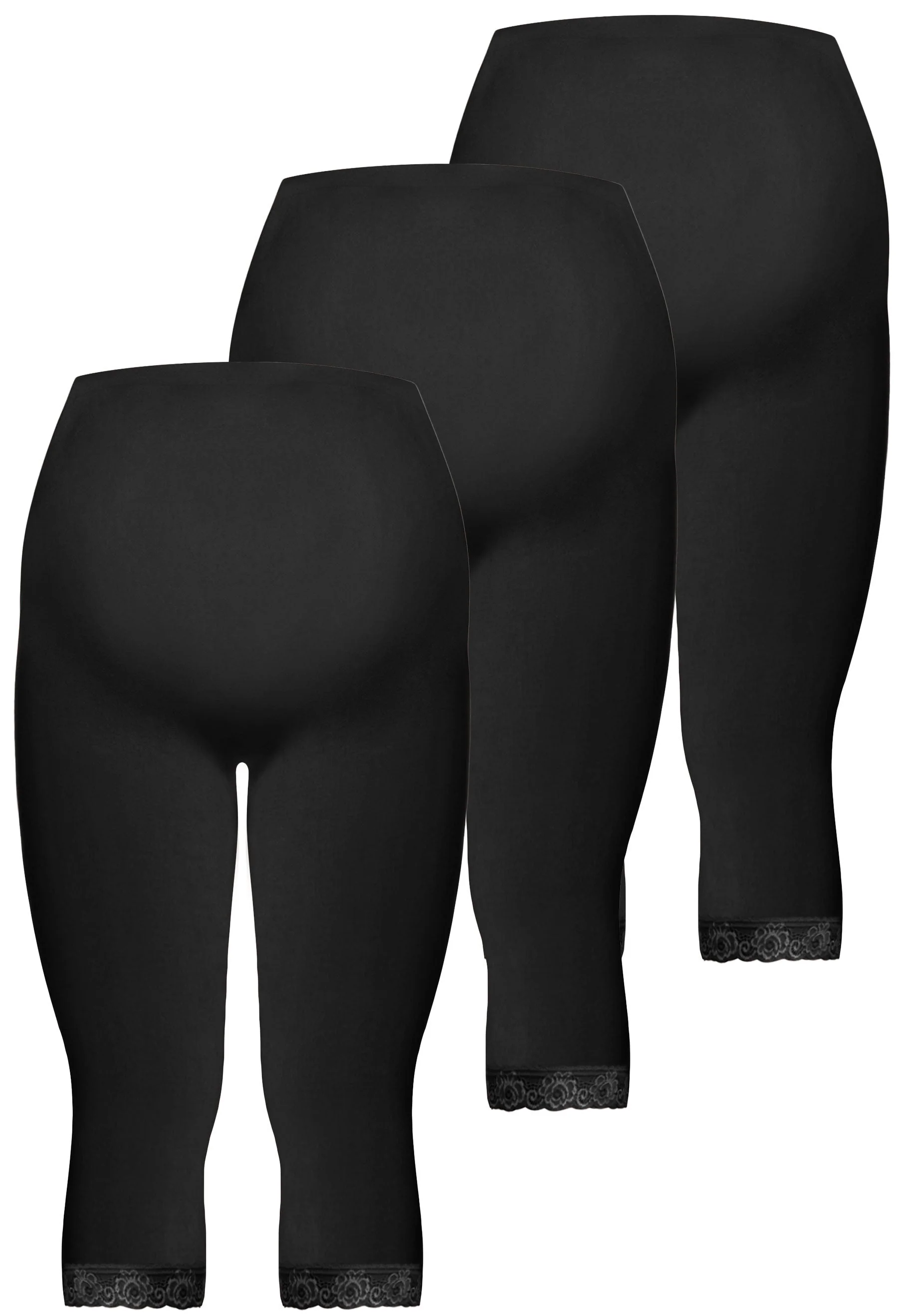 Maternity Anti Chafing High Rise 3/4 Cotton Rich Leggings - 3 Pack - Image 15