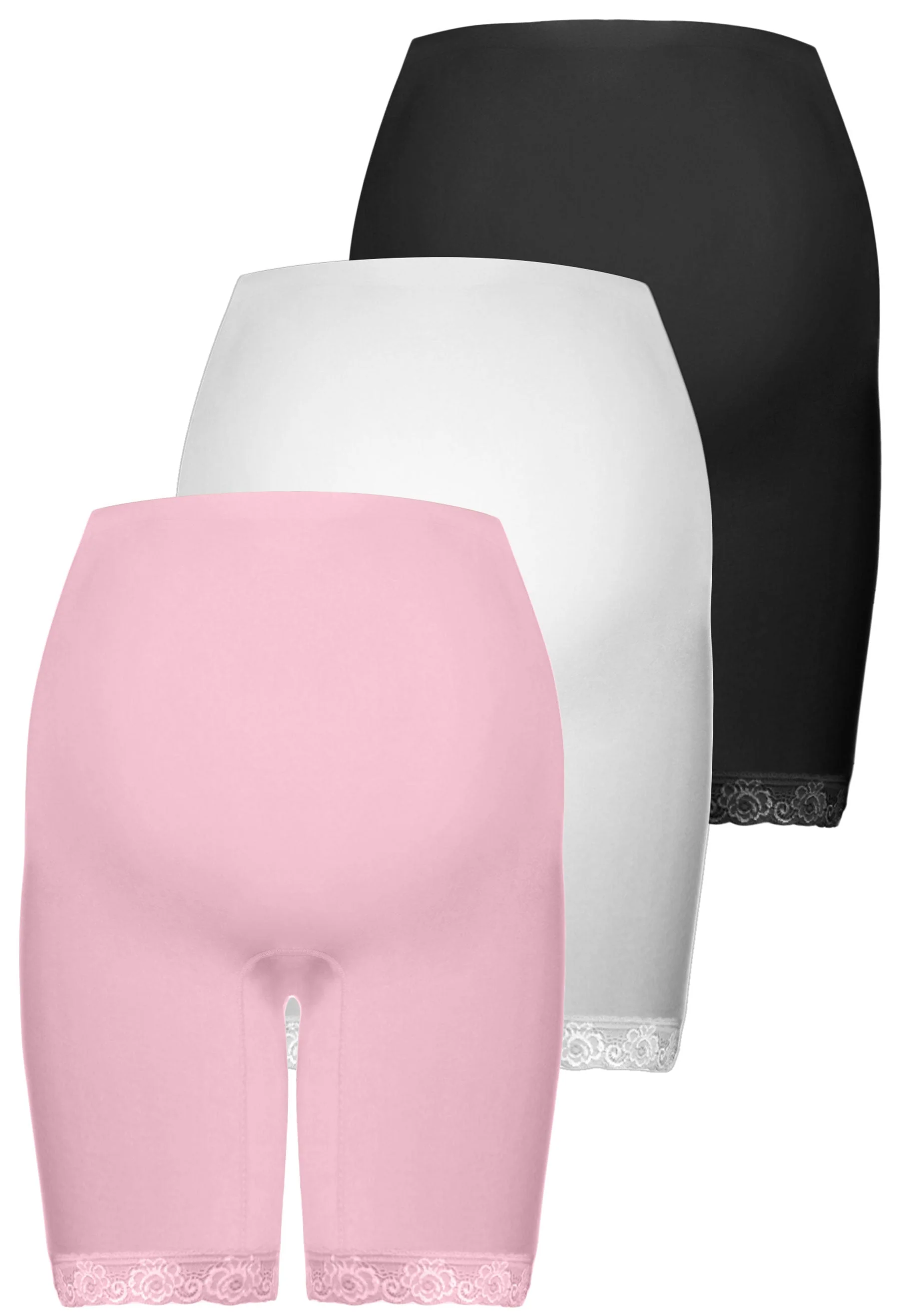 Maternity Anti Chafing High Rise Long Cotton Rich Shorts - 3 Pack - Image 15