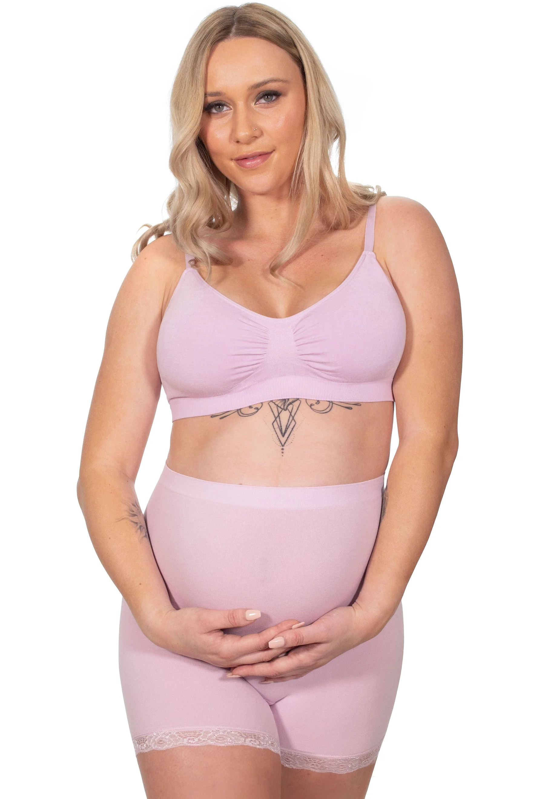 Maternity Anti Chafing High Rise Petite Cotton Rich Shorts - 3 Pack - Image 5