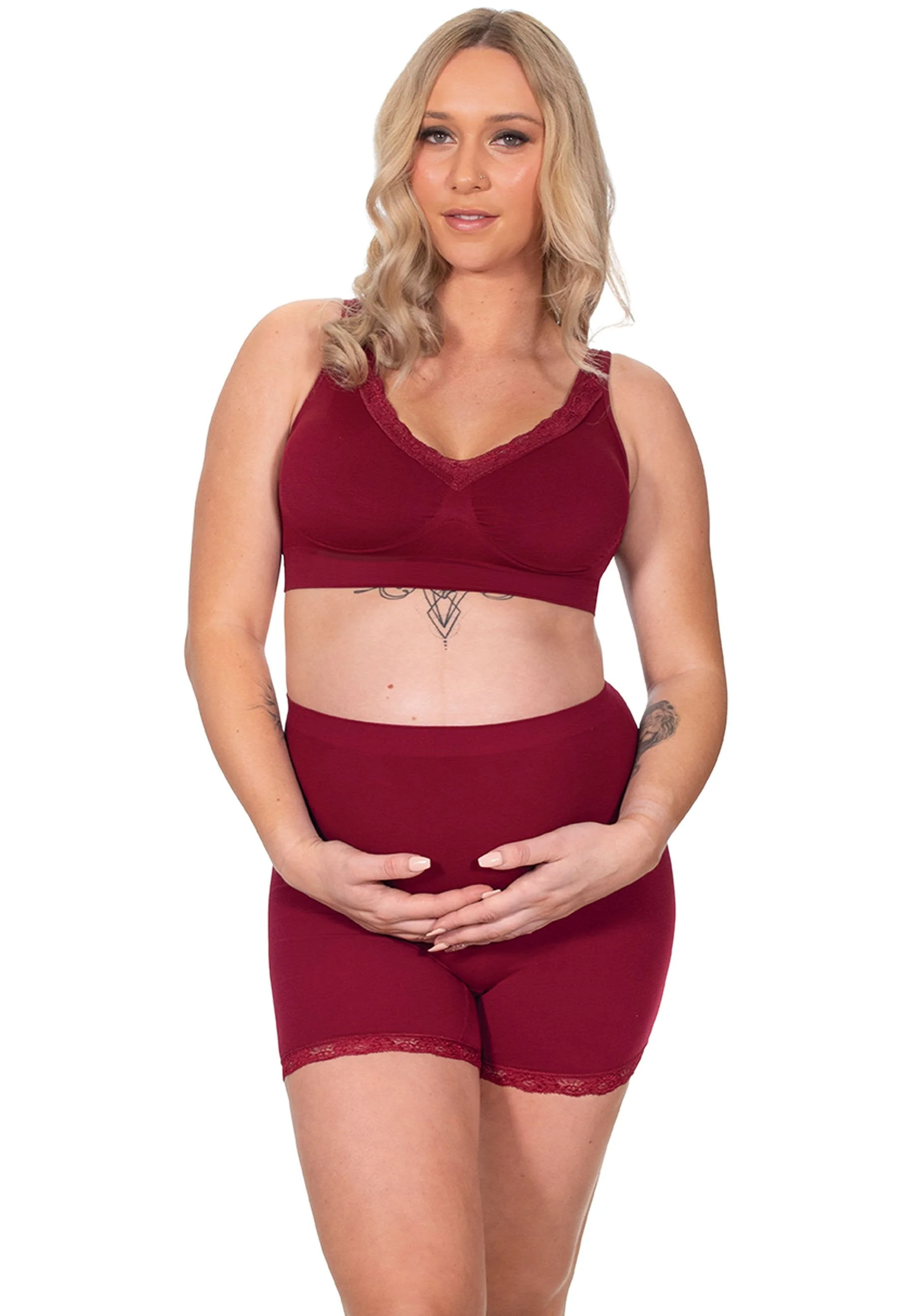 Maternity Anti Chafing High Rise Petite Cotton Rich Shorts - 3 Pack - Image 8