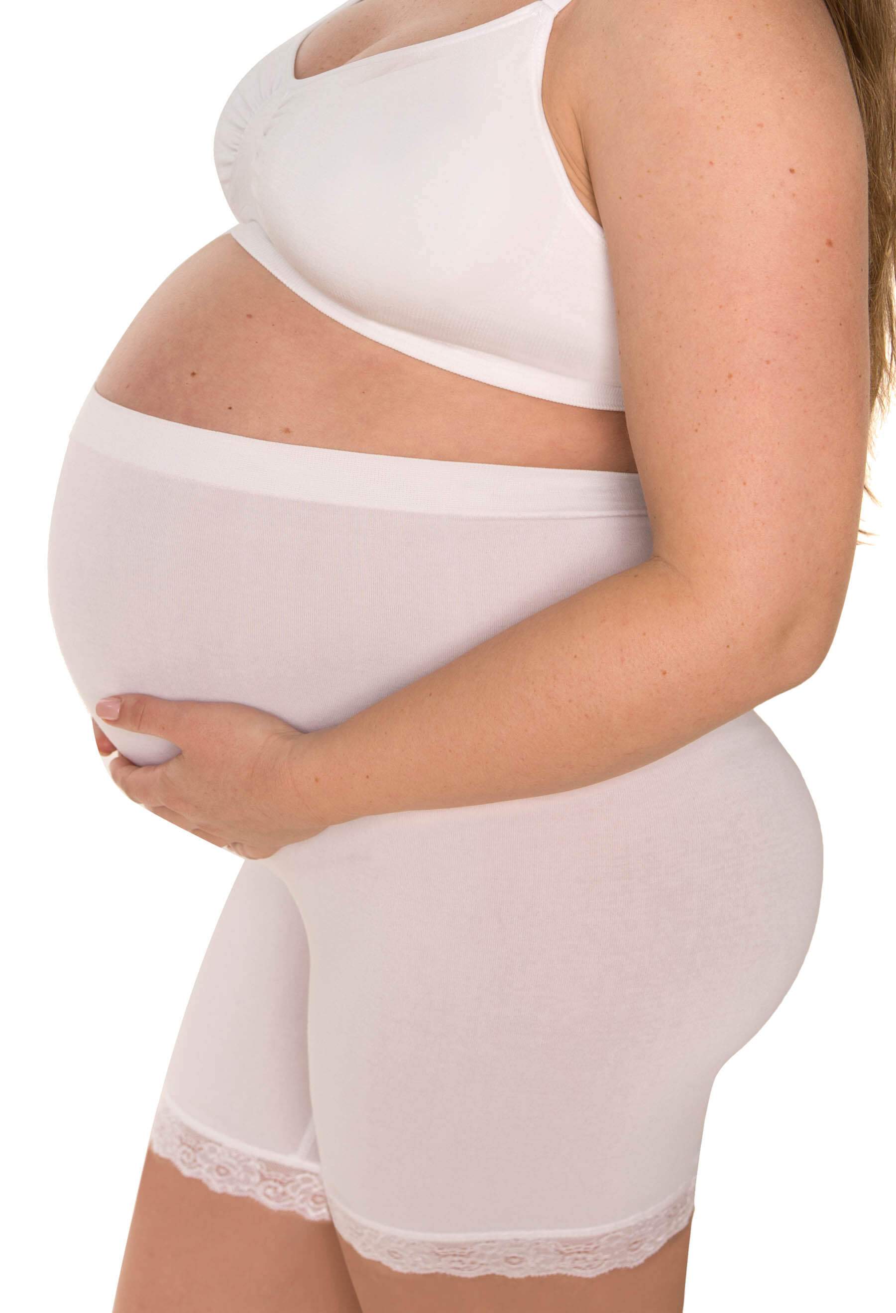 Maternity Anti Chafing High Rise Petite Cotton Rich Shorts - 3 Pack - Image 9