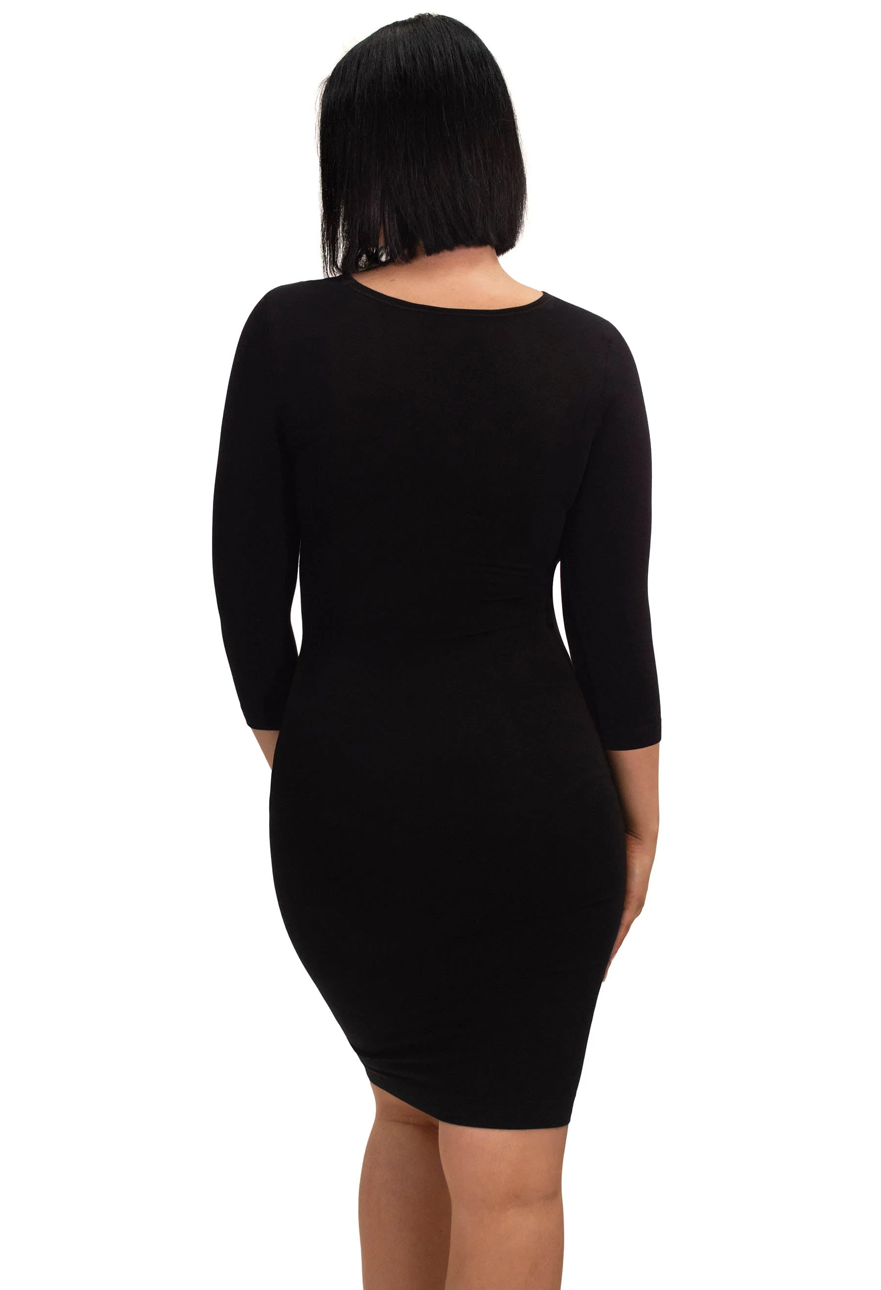 Maternity Bamboo 3/4 Sleeve Bodycon Dress - 2 Pack - Image 3
