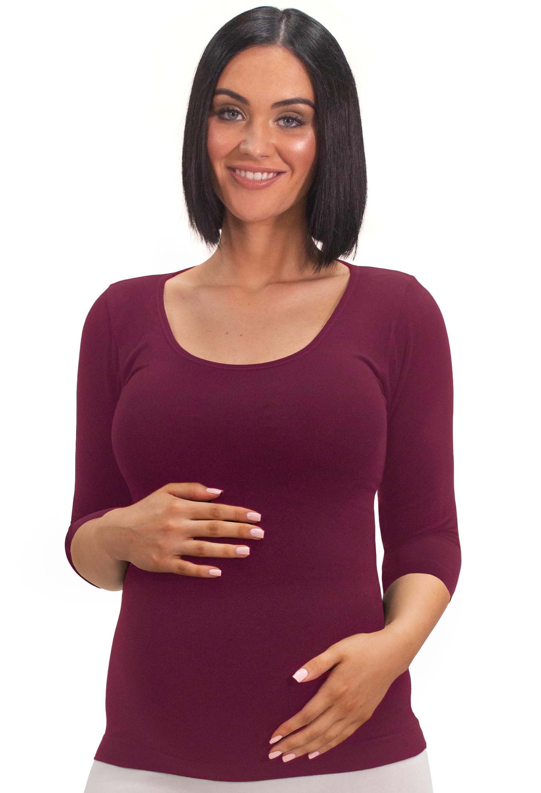 Maternity Bamboo 3/4 Sleeve Top - Image 11