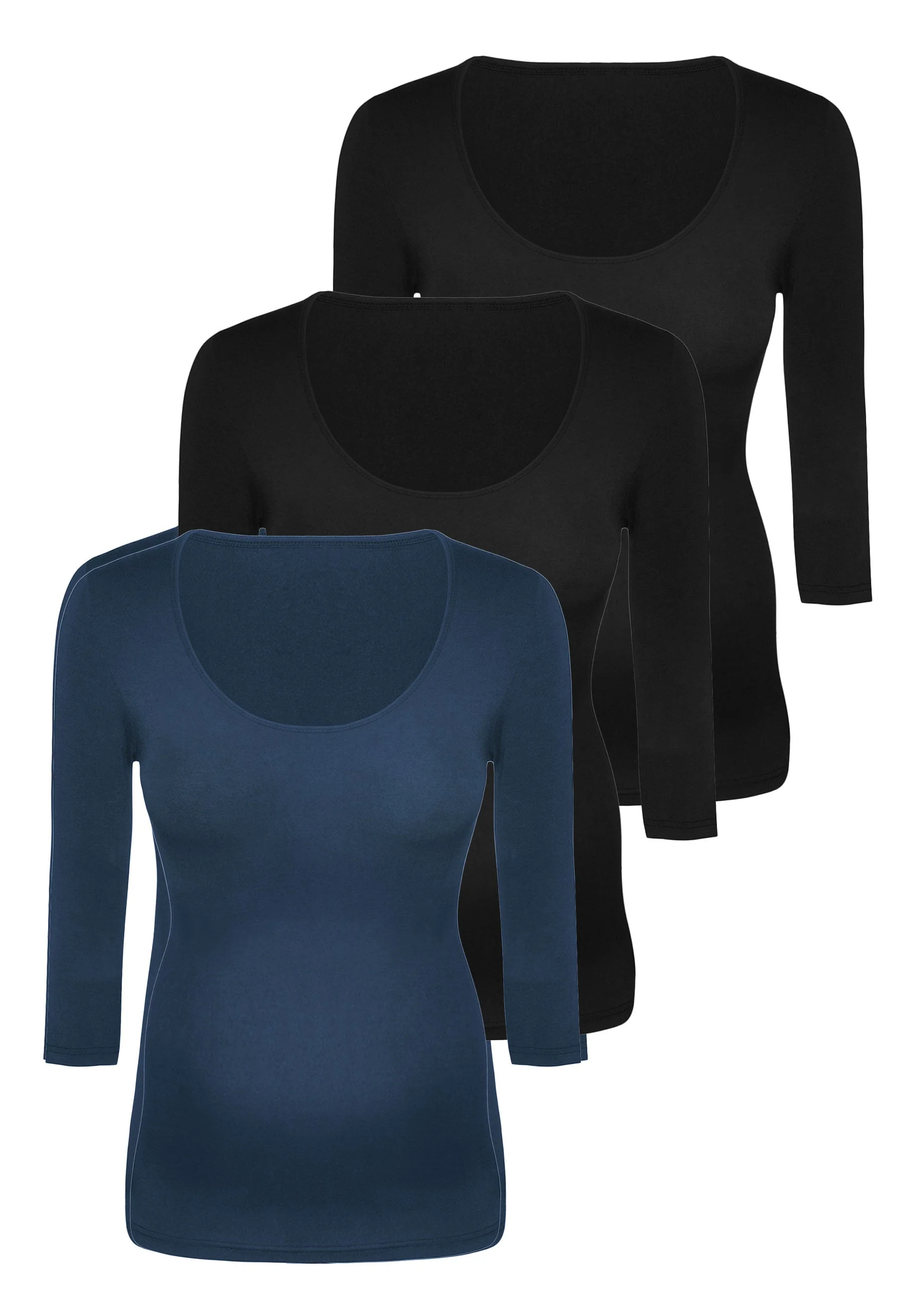 Maternity Bamboo 3/4 Sleeve Top - 3 Pack - Image 15
