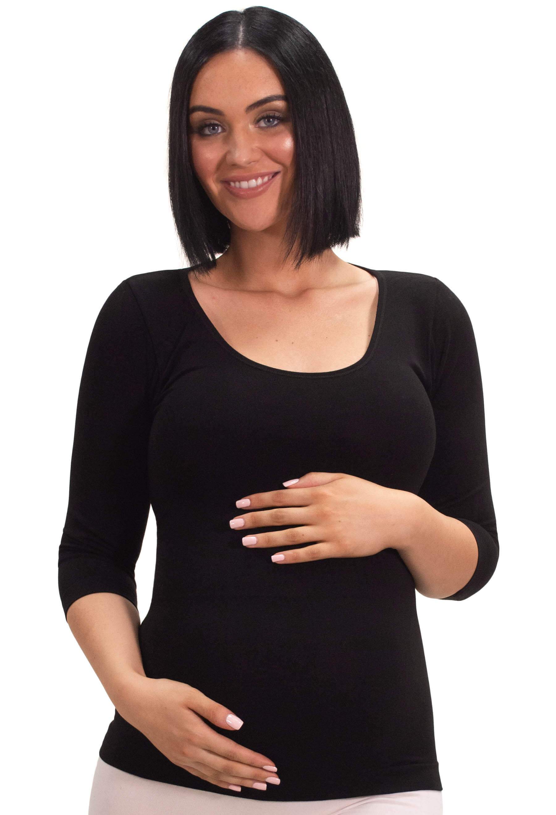 Maternity Bamboo 3/4 Sleeve Top - Image 2