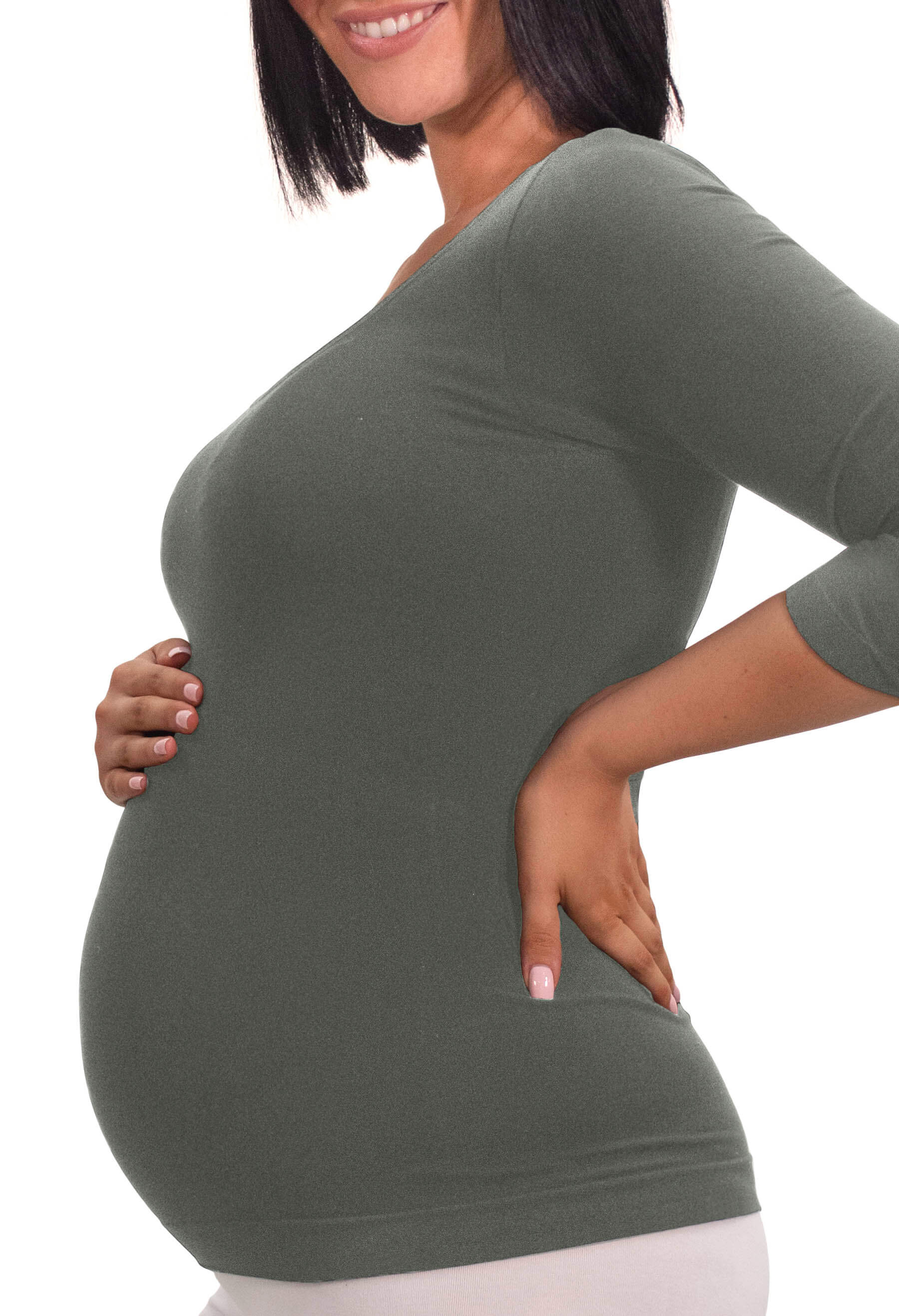 Maternity Bamboo 3/4 Sleeve Top - Image 7