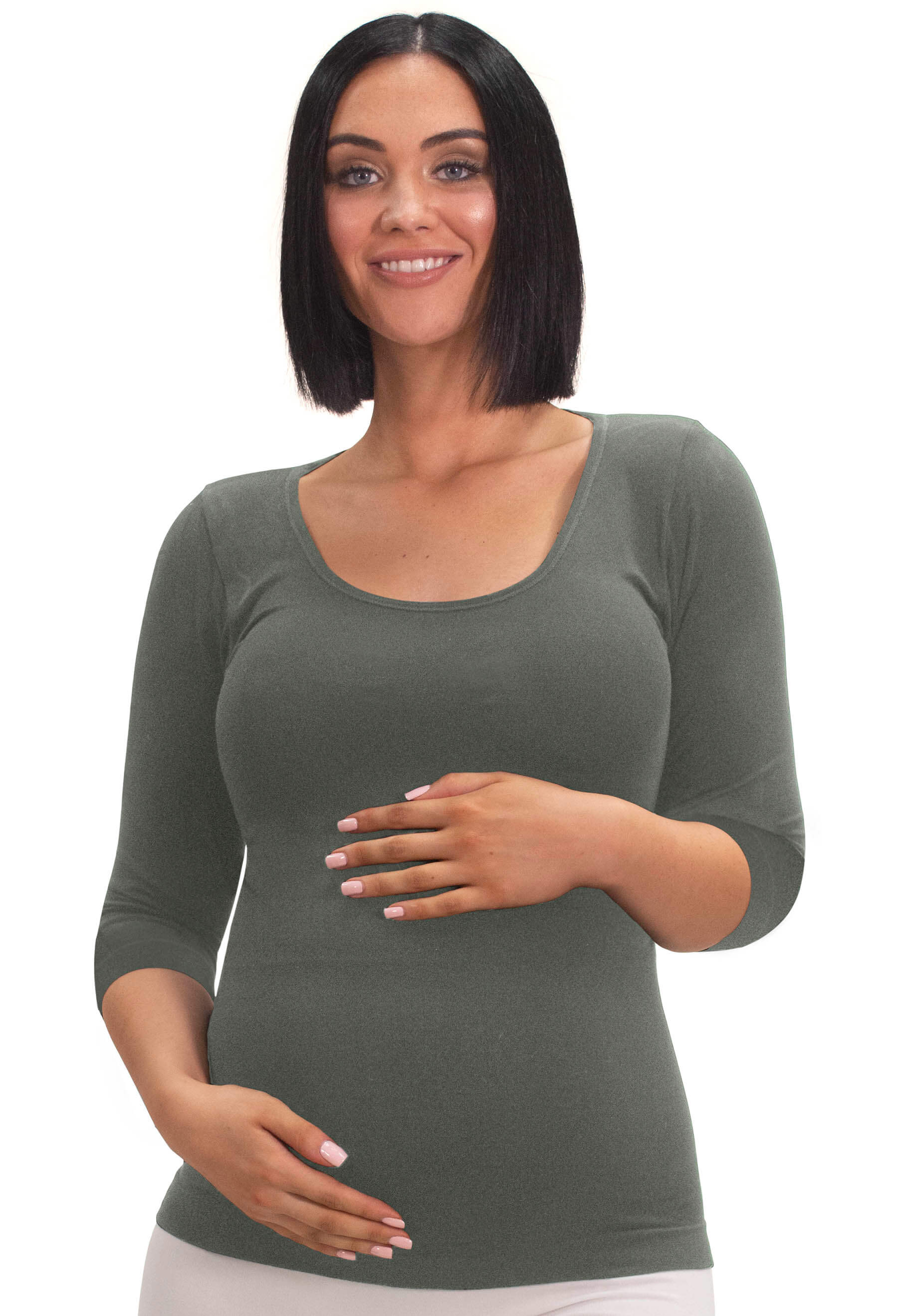 Maternity Bamboo 3/4 Sleeve Top - Image 8