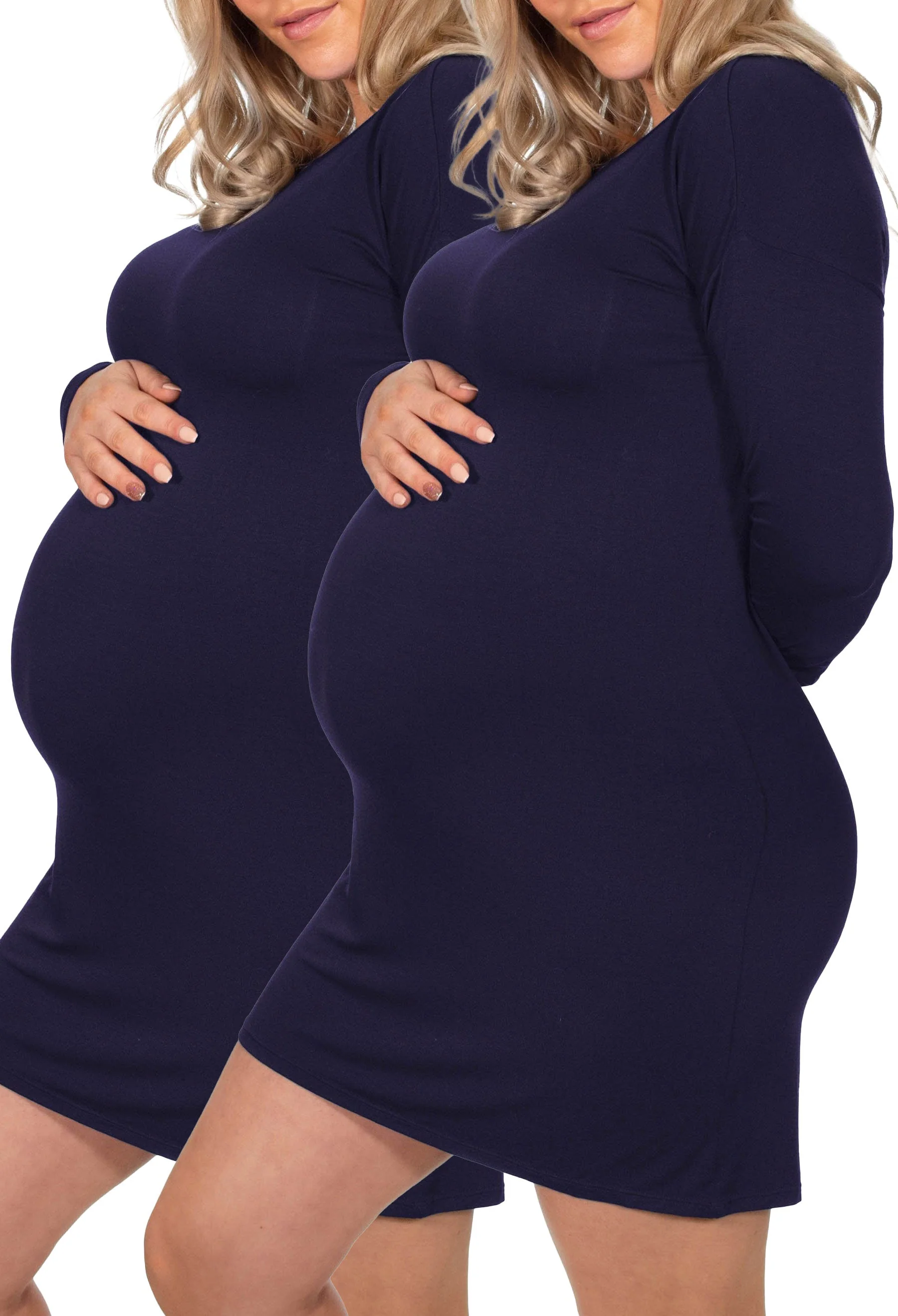 Maternity Bamboo Long Sleeve Pyjama - 2 Pack - Image 10