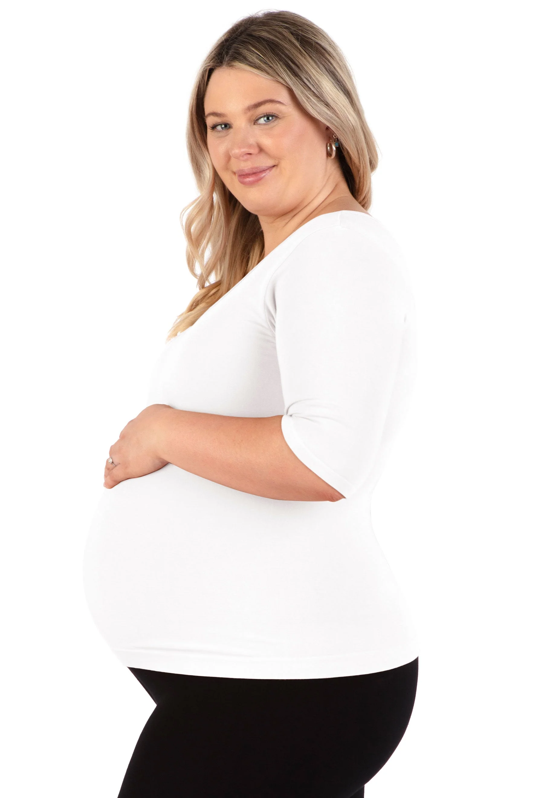 Maternity Bamboo Mid Length Sleeve Tee - Image 11