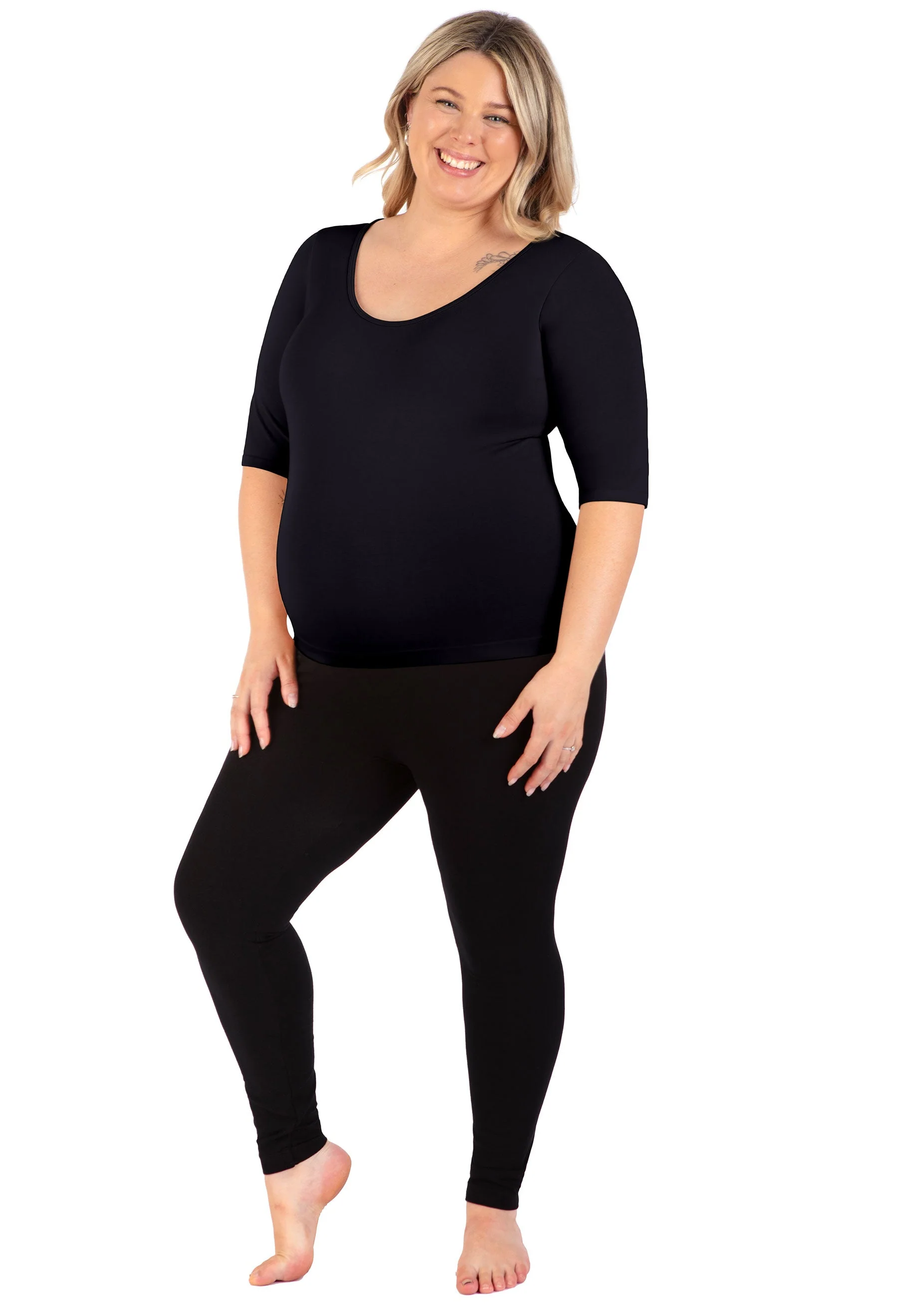 Maternity Bamboo Mid Length Sleeve Tee - Image 2