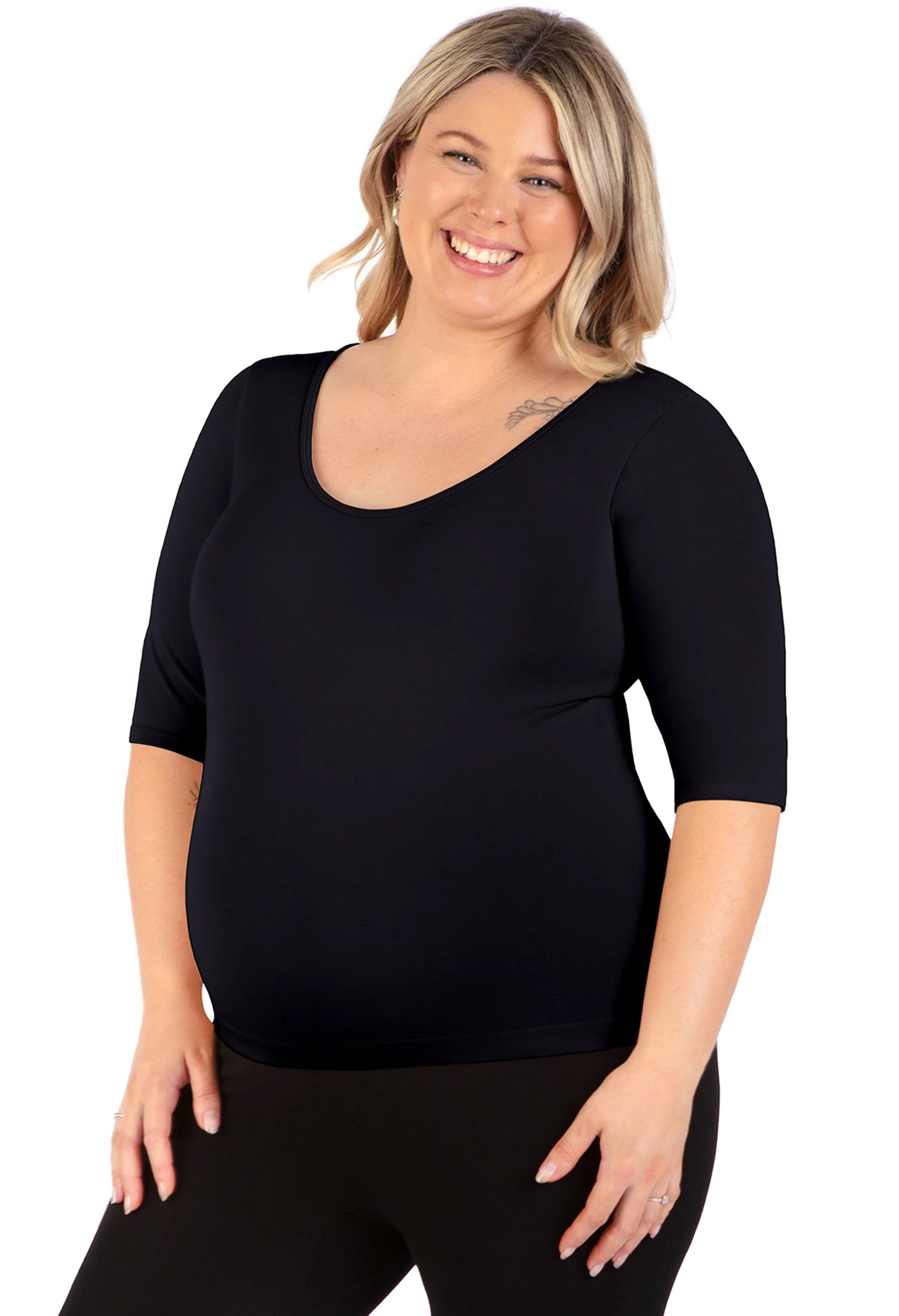 Maternity Bamboo Mid Length Sleeve Tee - Image 3