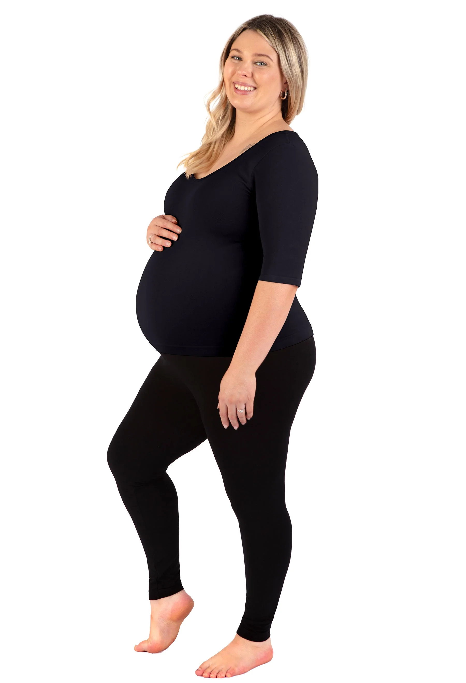 Maternity Bamboo Mid Length Sleeve Tee - Image 6