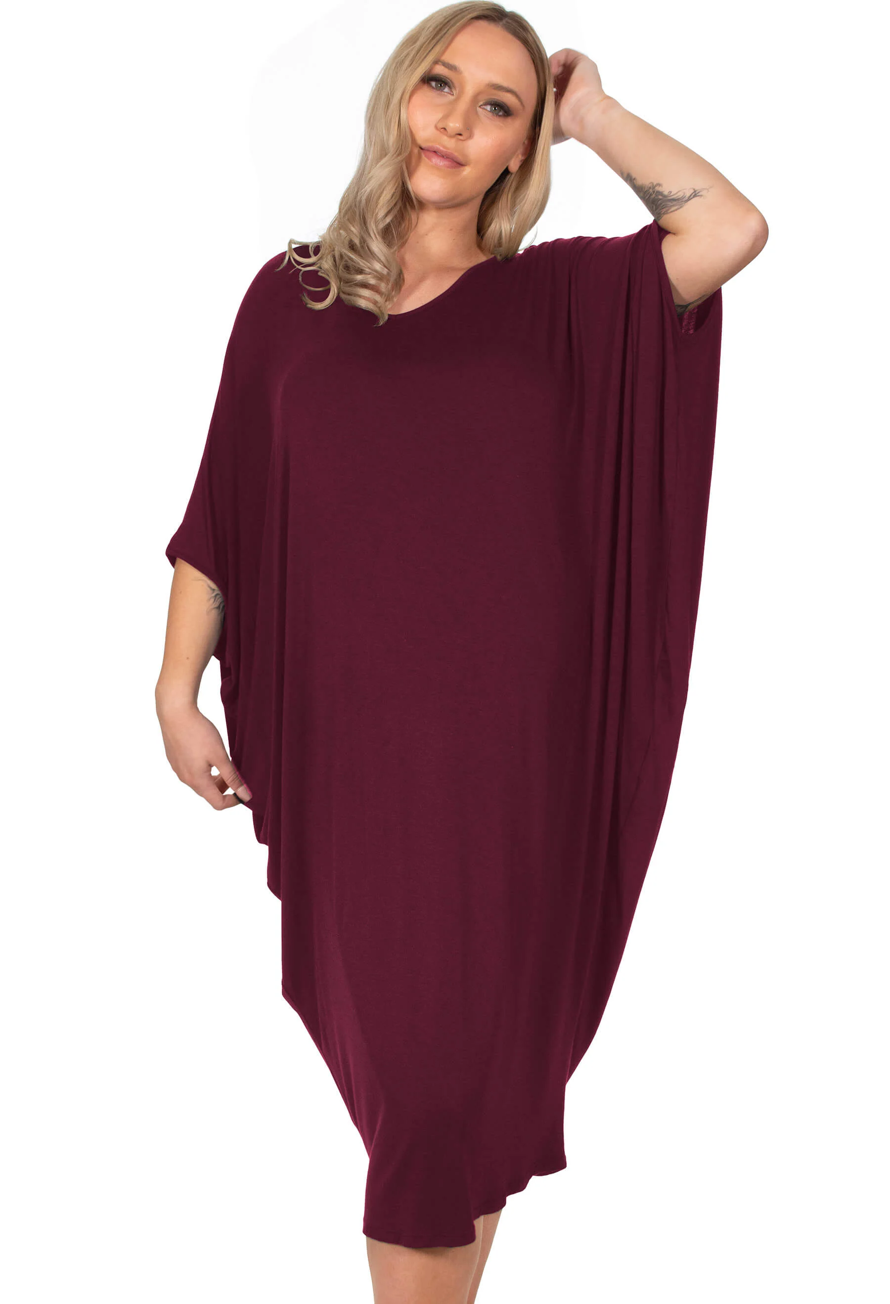 Maternity Bamboo V Neck Draped Dress - 2 Pack - Image 10