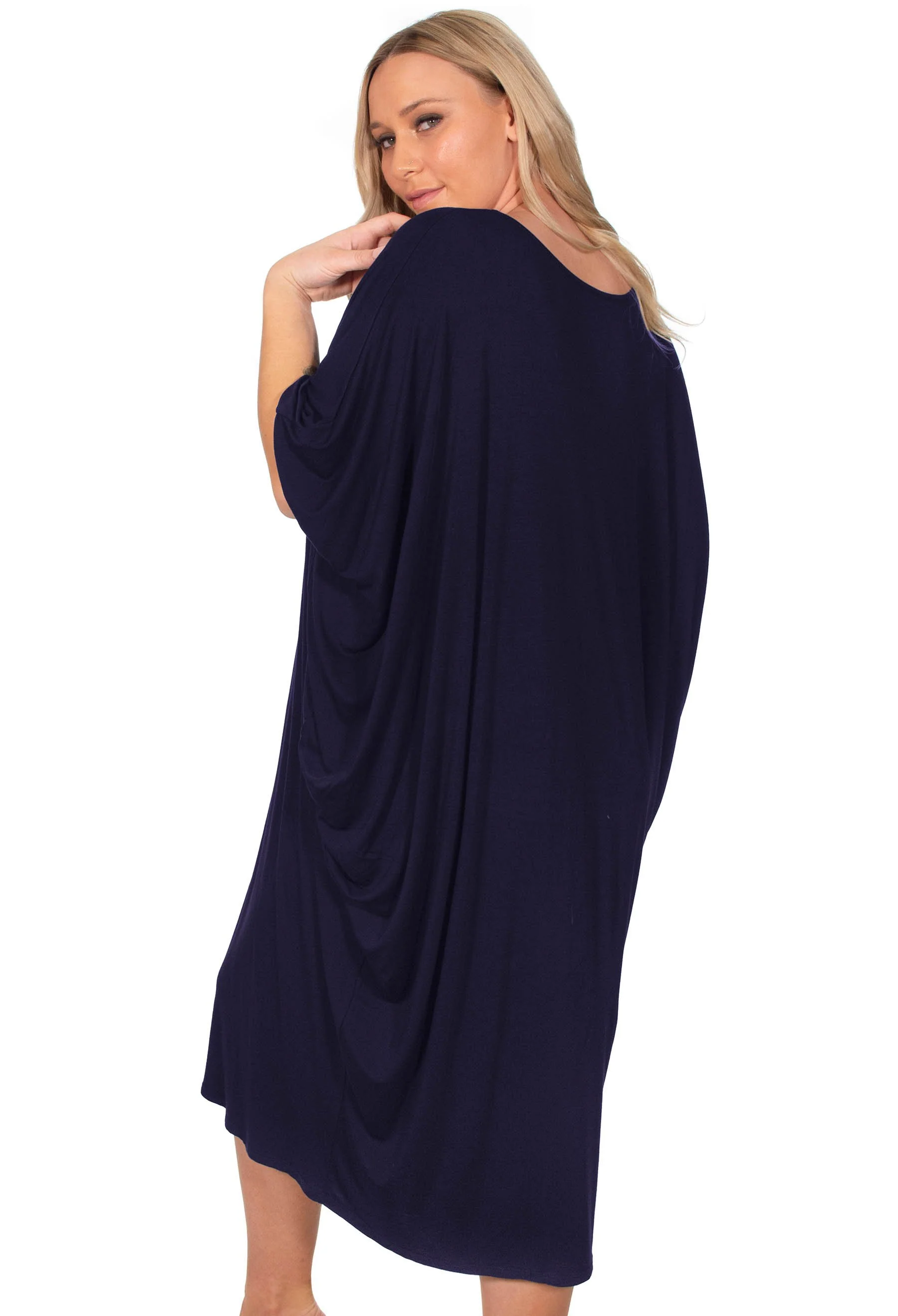 Maternity Bamboo V Neck Draped Dress - 2 Pack - Image 14