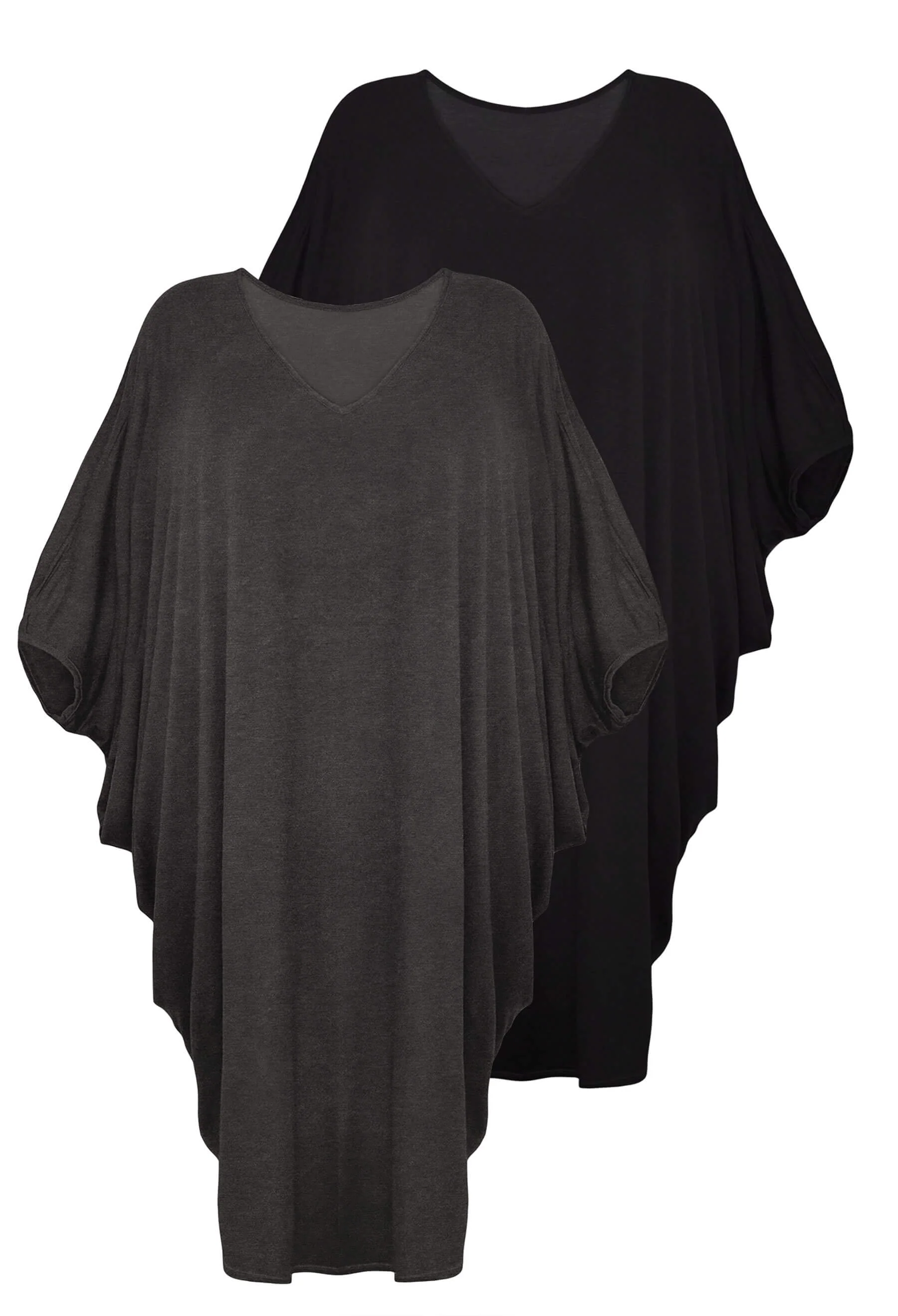 Maternity Bamboo V Neck Draped Dress - 2 Pack - Image 18