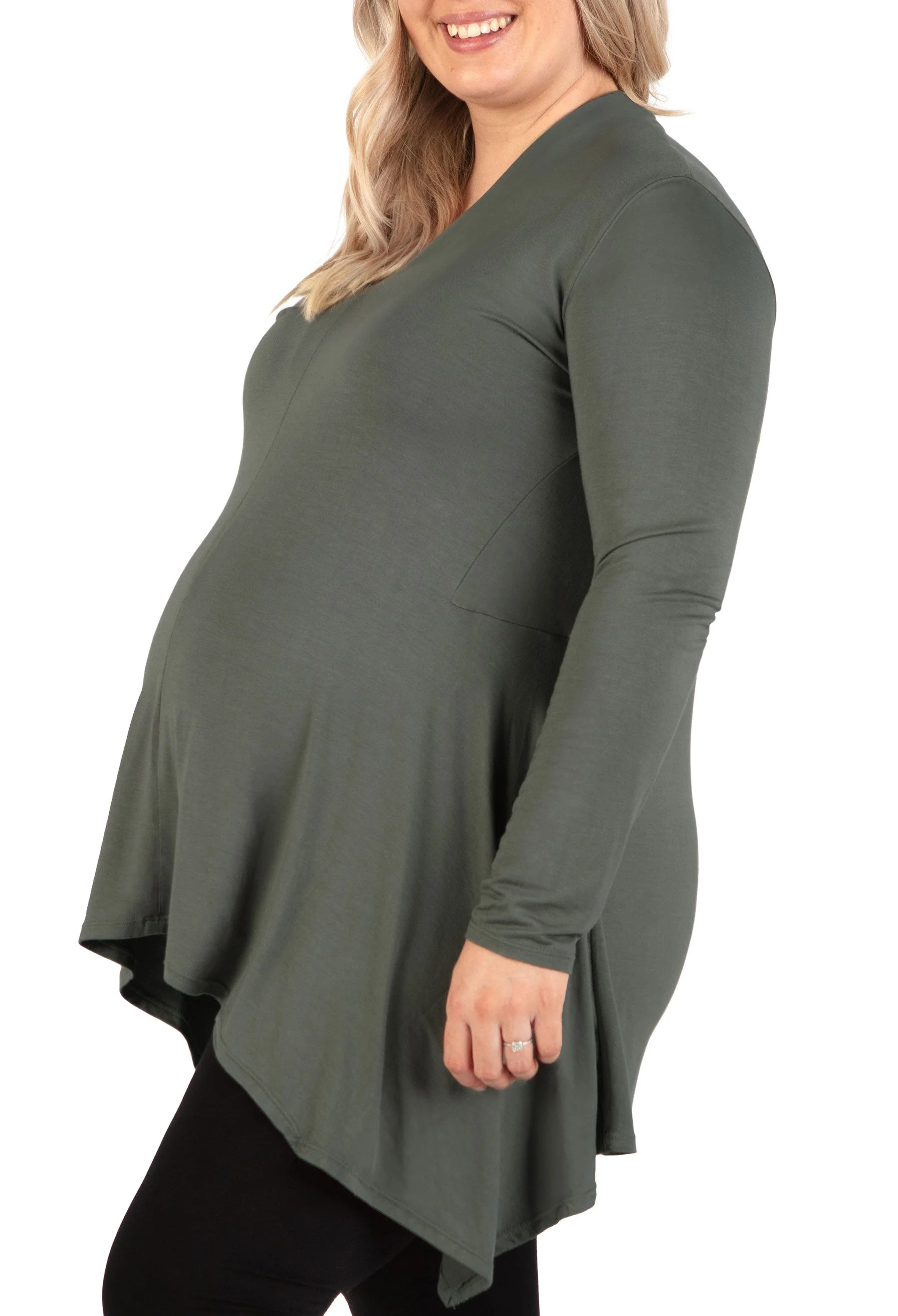 Maternity Bamboo V Neck Tunic Top - Image 10