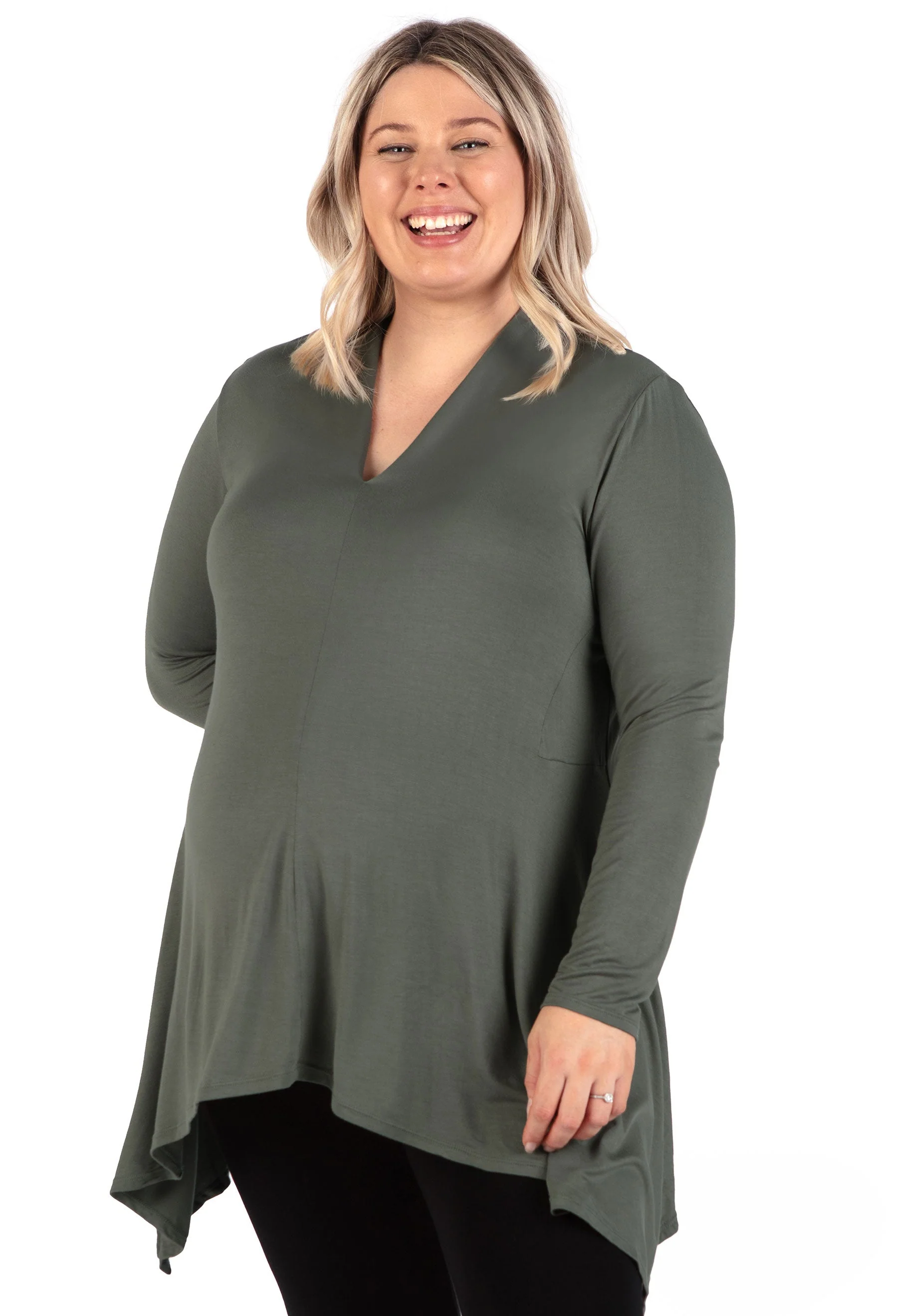 Maternity Bamboo V Neck Tunic Top - Image 11