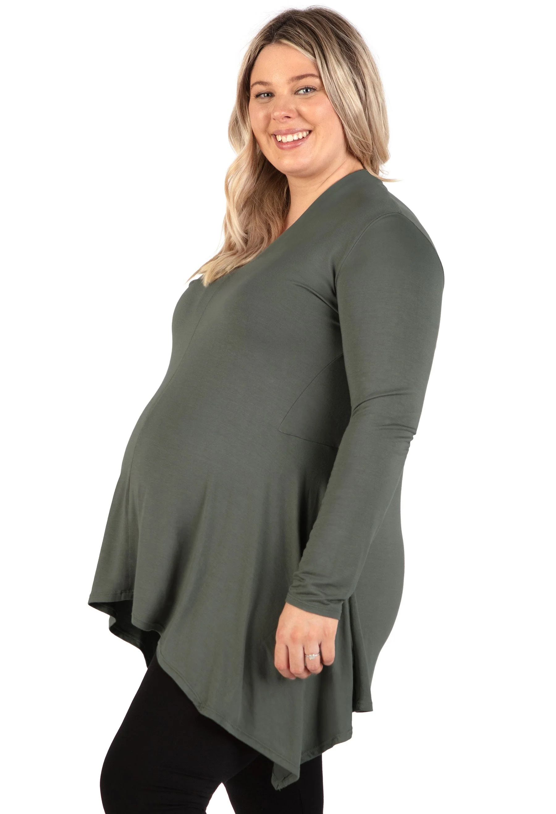 Maternity Bamboo V Neck Tunic Top - Image 13