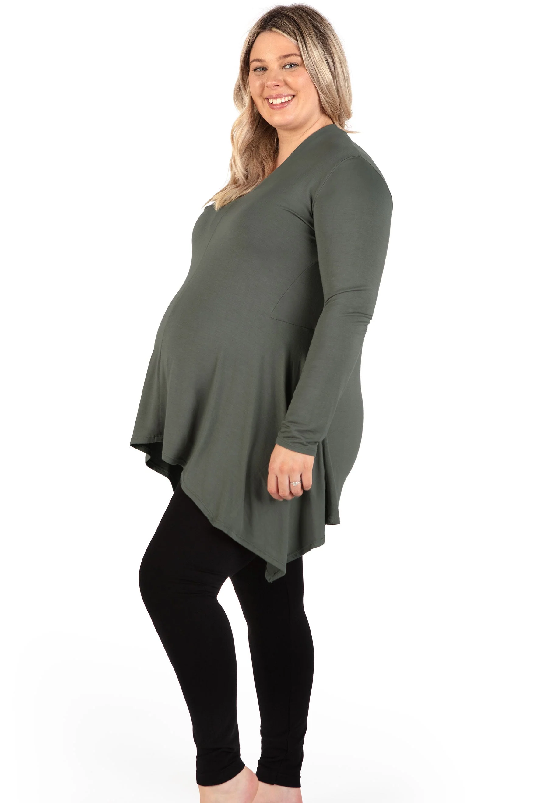 Maternity Bamboo V Neck Tunic Top - Image 14