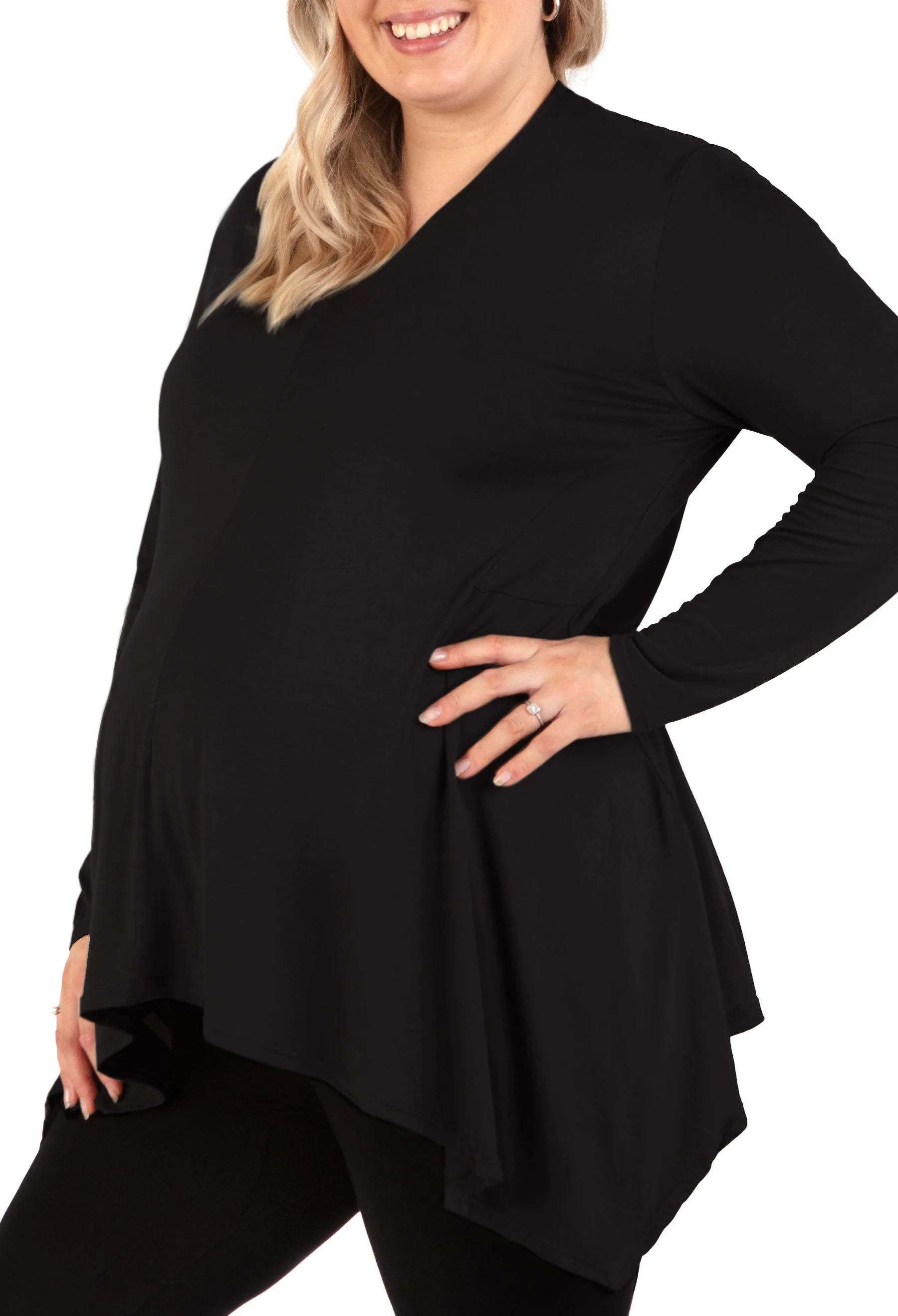 Maternity Bamboo V Neck Tunic Top - Image 16