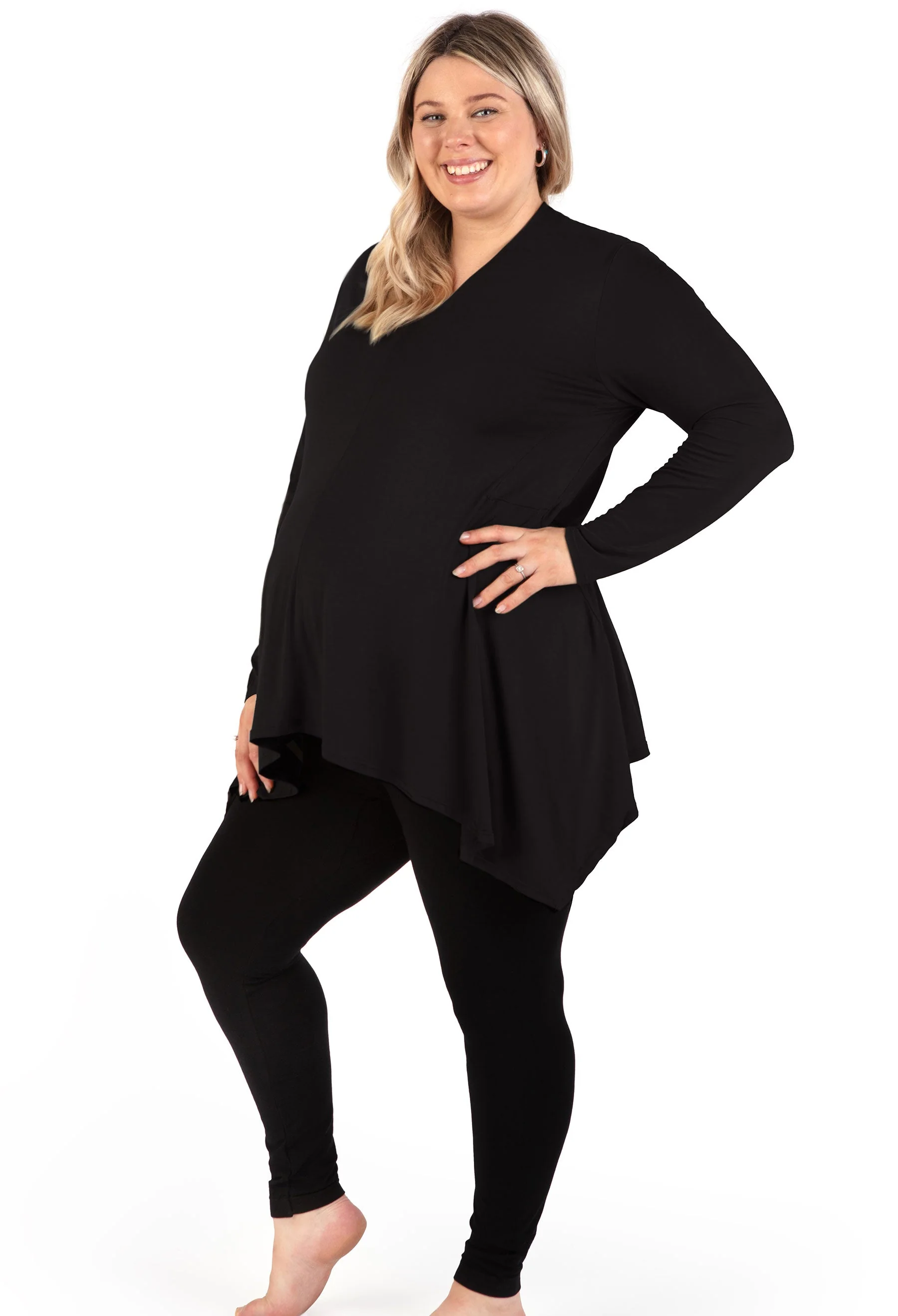 Maternity Bamboo V Neck Tunic Top - Image 17