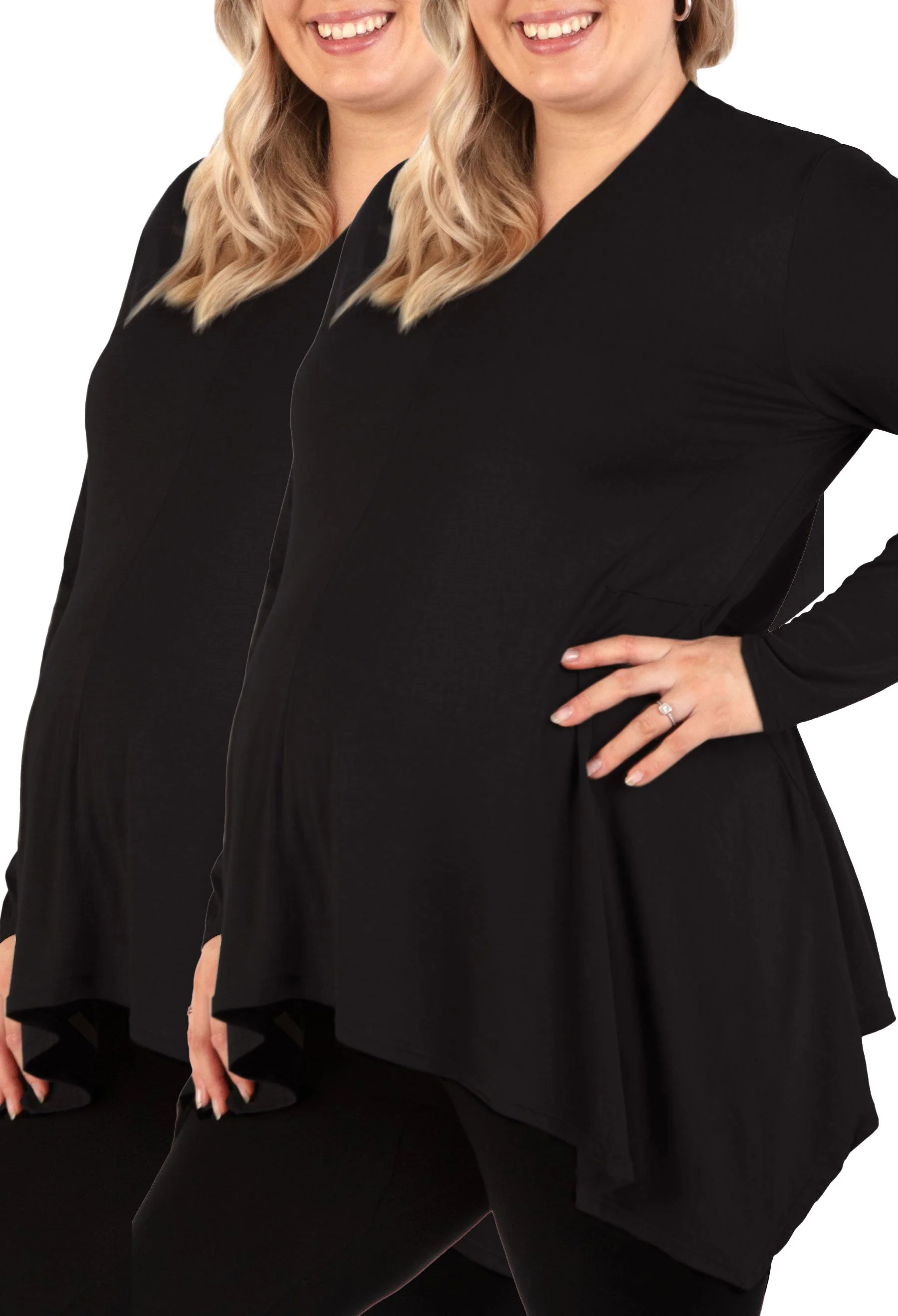 Maternity Bamboo V Neck Tunic Top - 2 Pack - Image 19