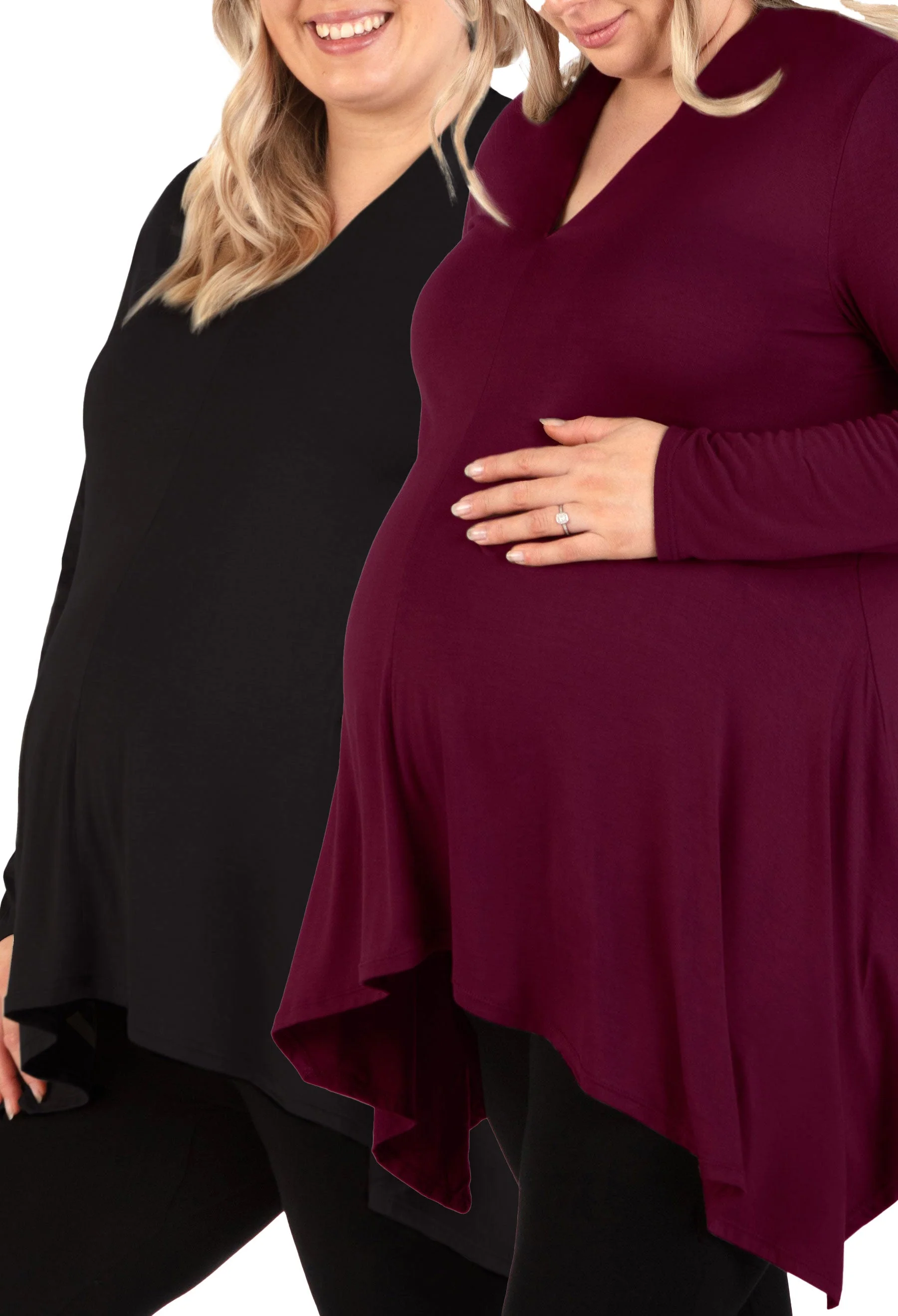 Maternity Bamboo V Neck Tunic Top - 2 Pack - Image 21