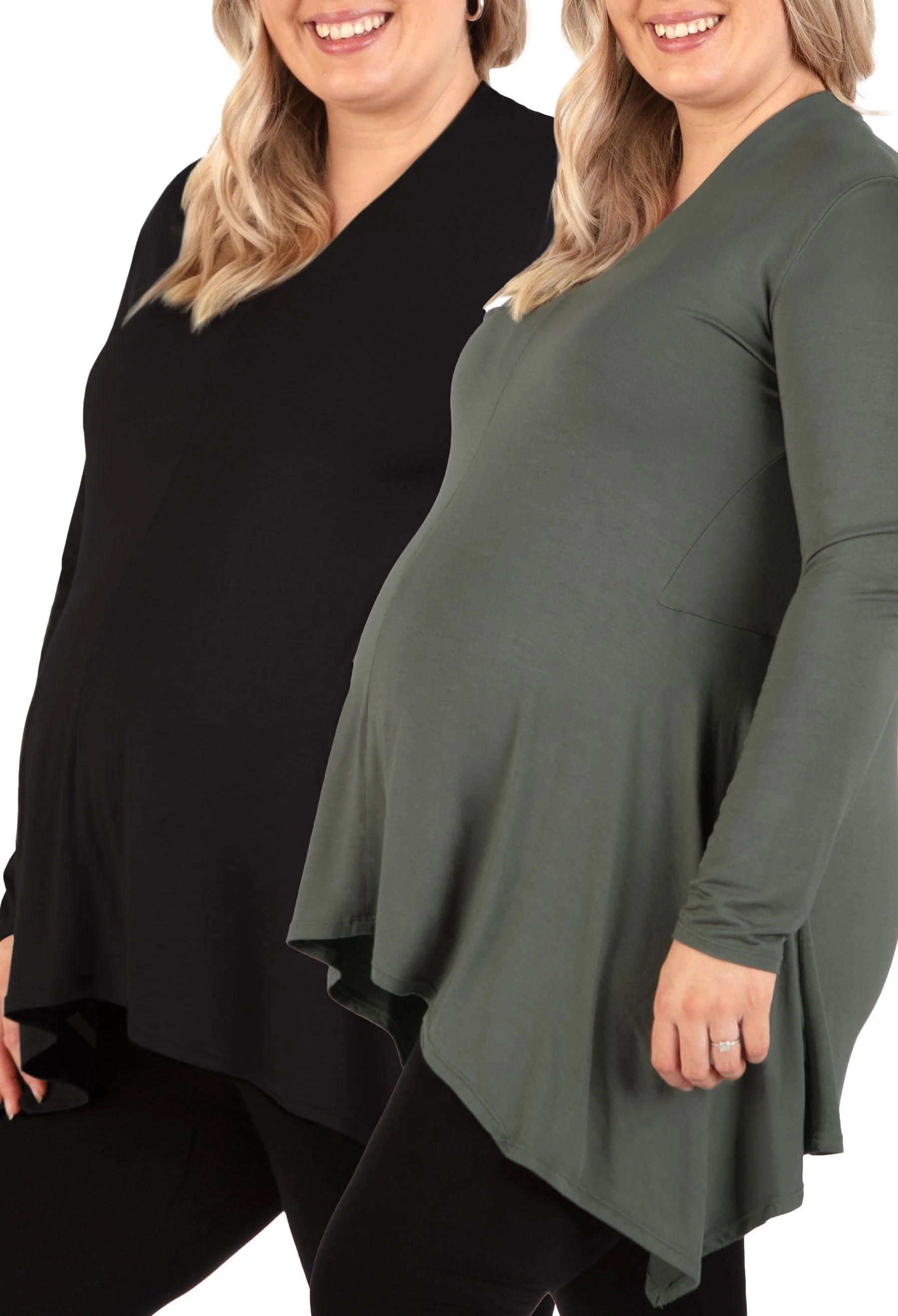 Maternity Bamboo V Neck Tunic Top - 2 Pack - Image 22